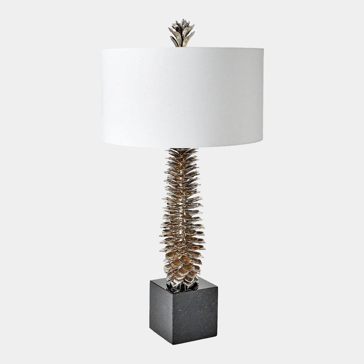 Pinecone Table Lamp-Nickel