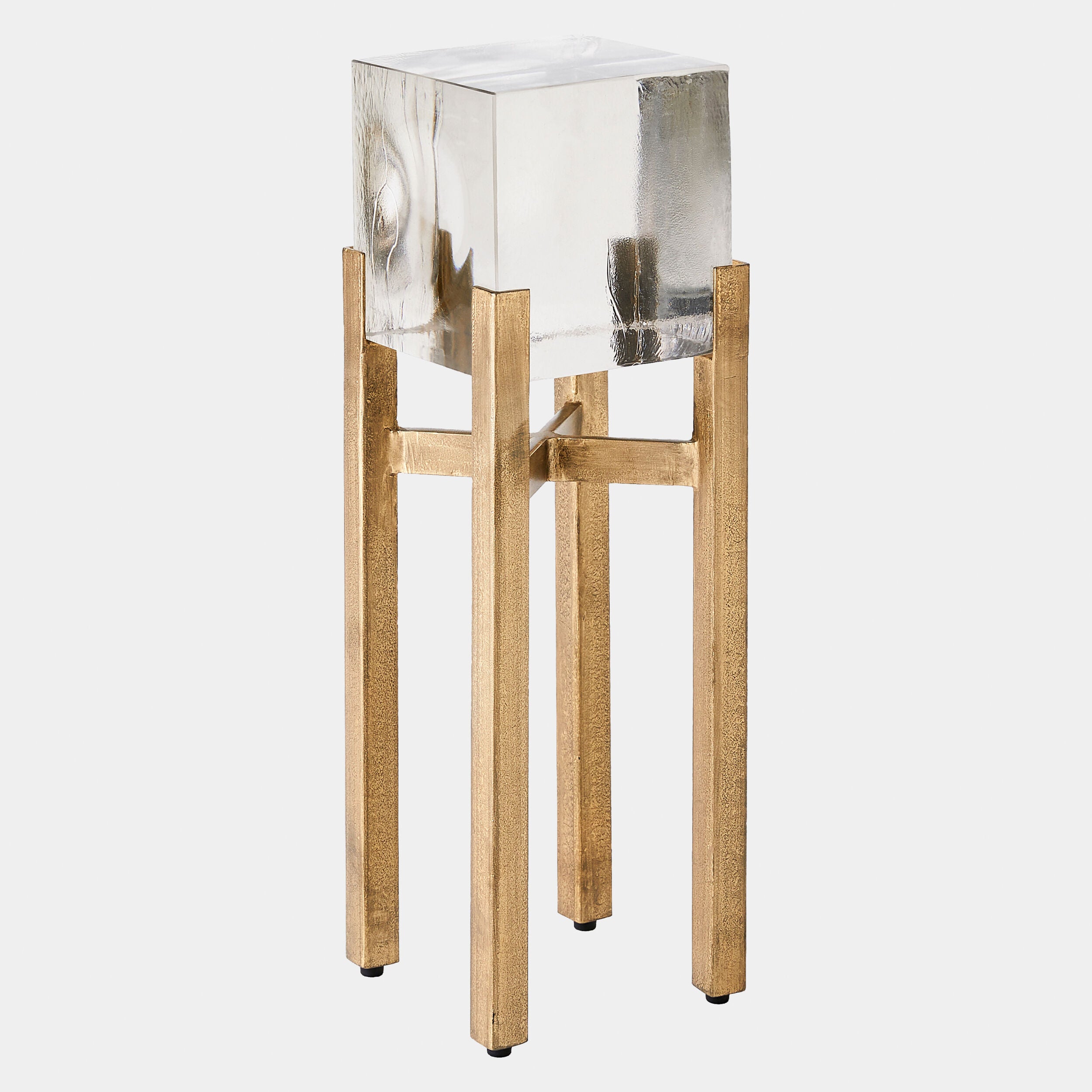 Ice Block Table-Single-Antique Gold