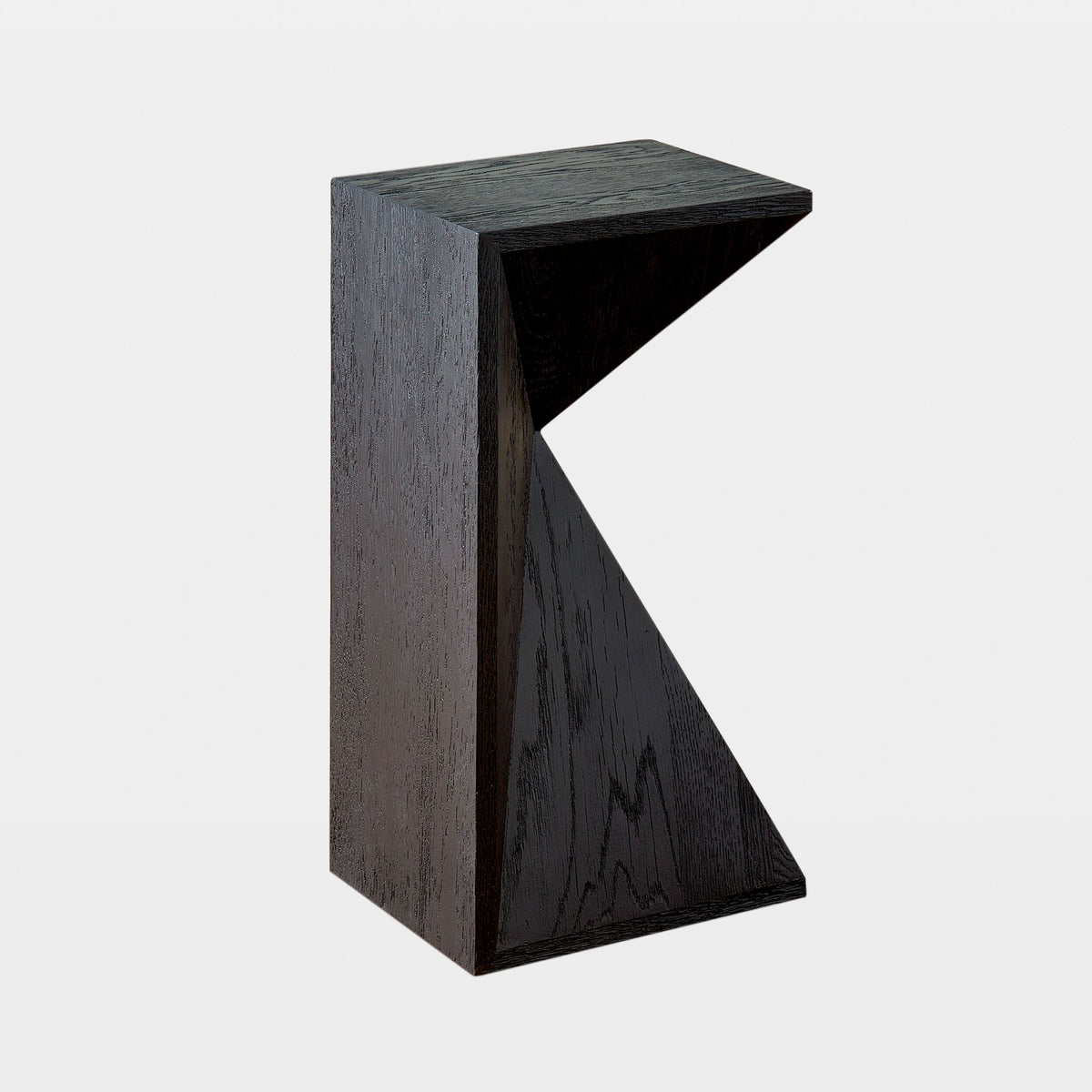 Asymmetrical Angle Side Table-Blackened Oak