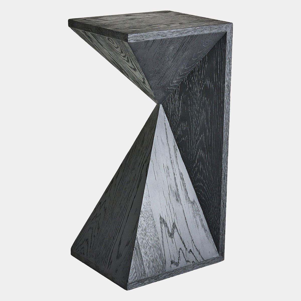 Asymmetrical Angle Side Table-Blackened Oak