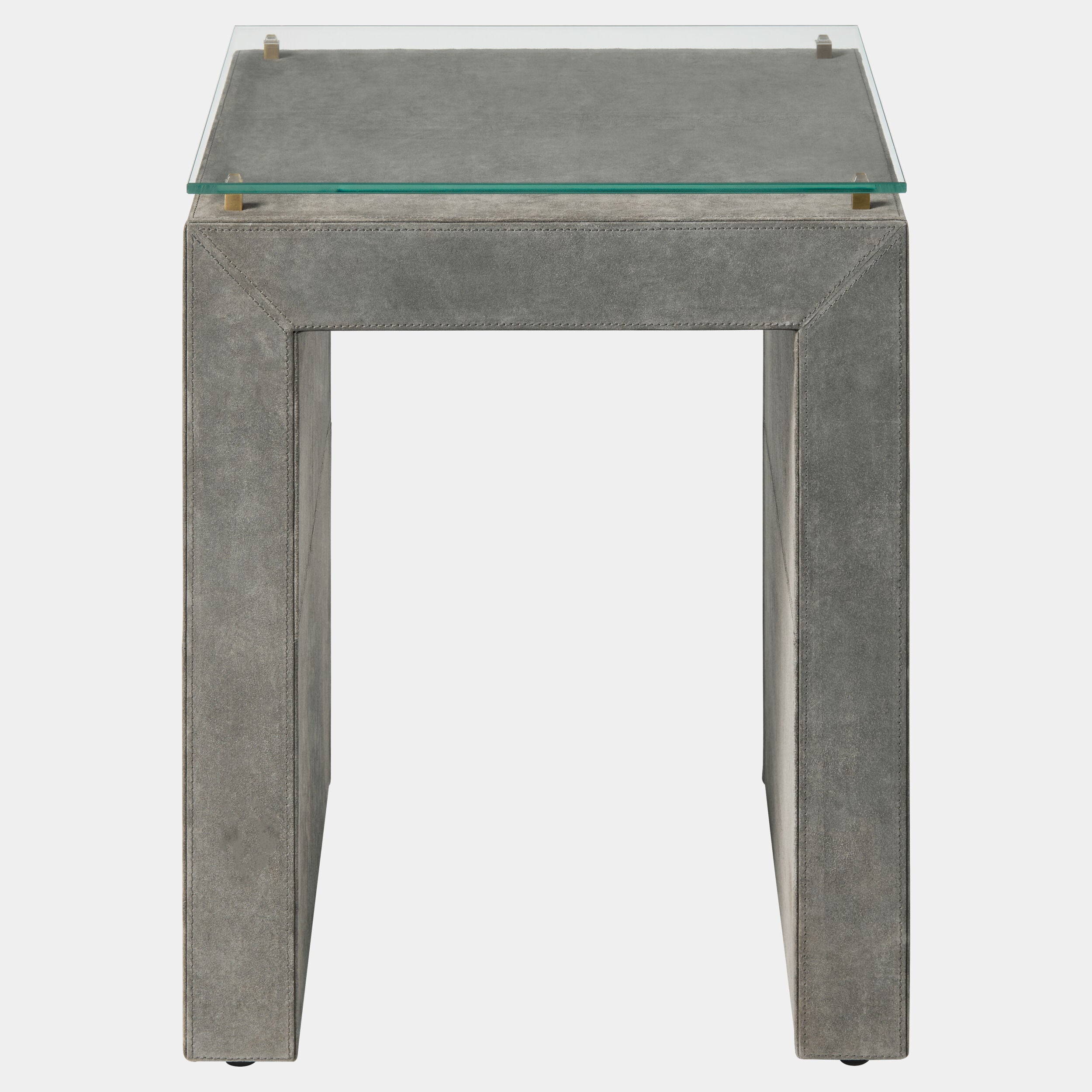 Posh Side Table-Gray Suede