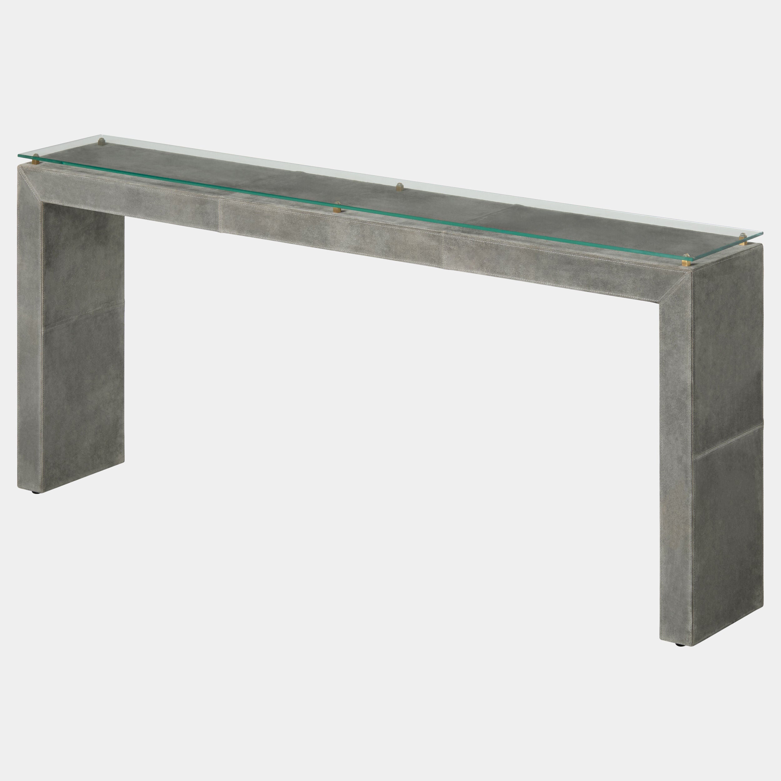 Posh Console-Gray Suede