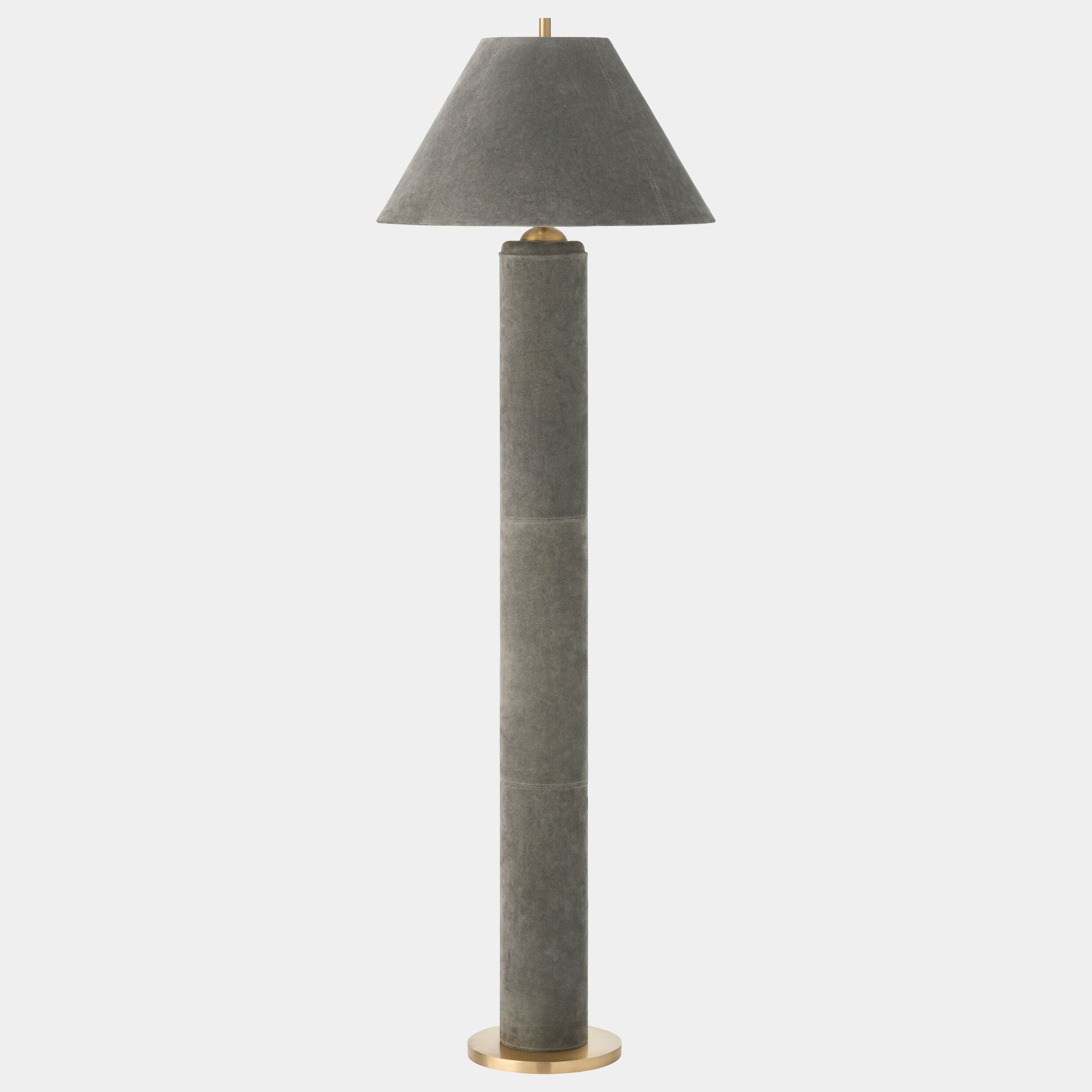 Posh Floor Lamp-Gray Suede