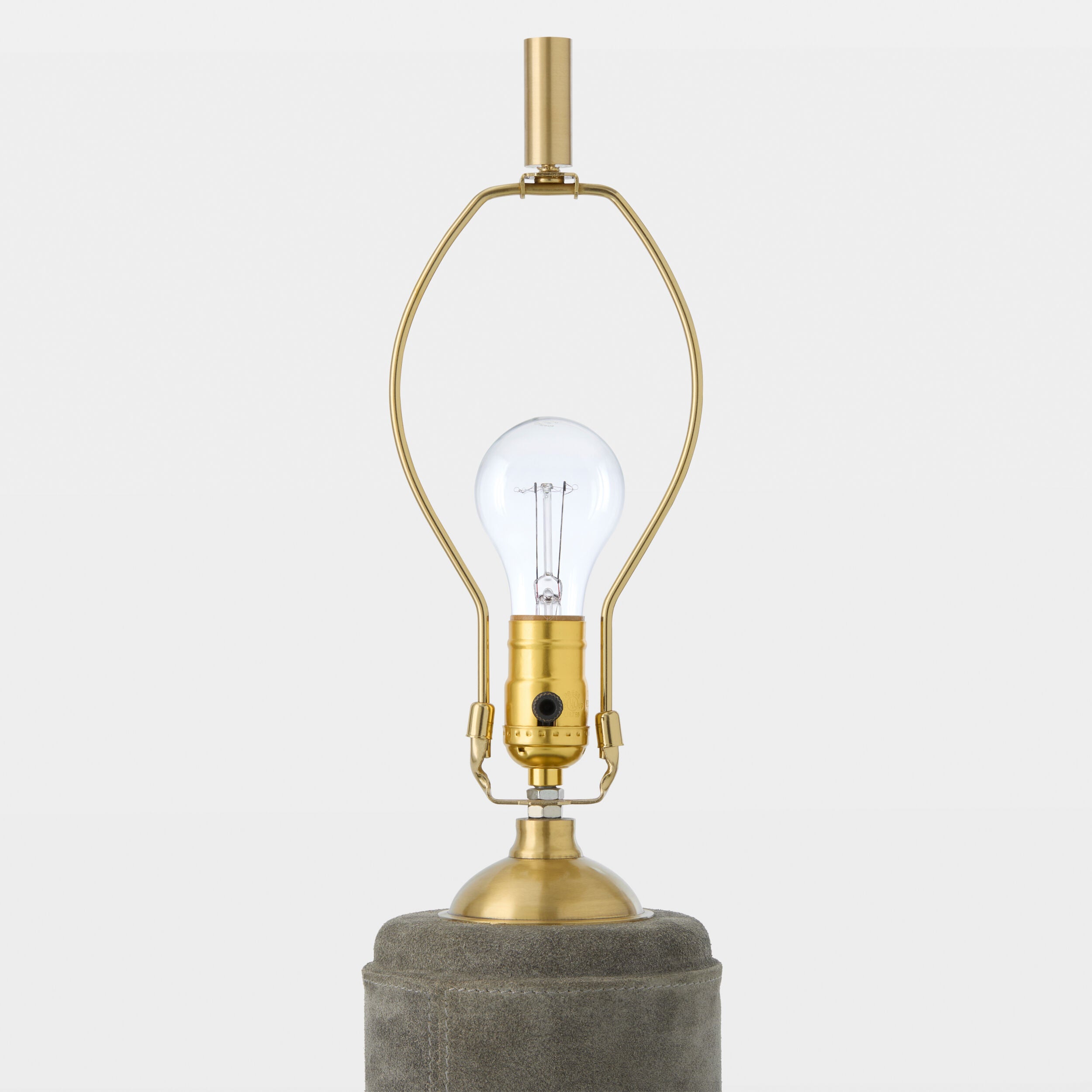 Posh Table Lamp-Gray Suede