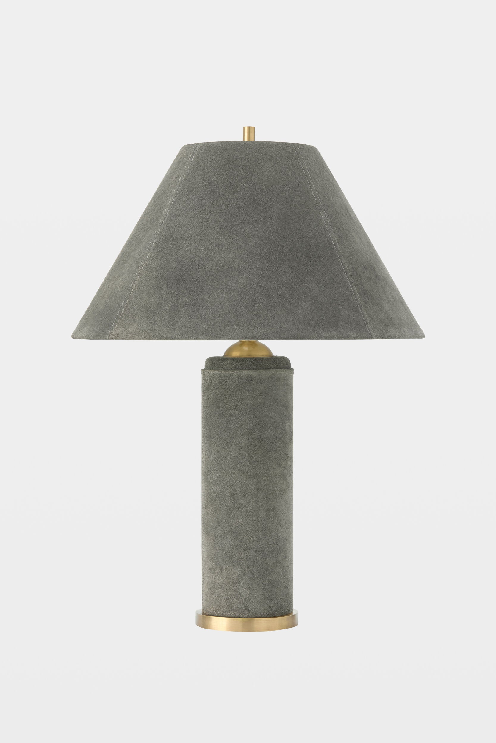 Posh Table Lamp-Gray Suede