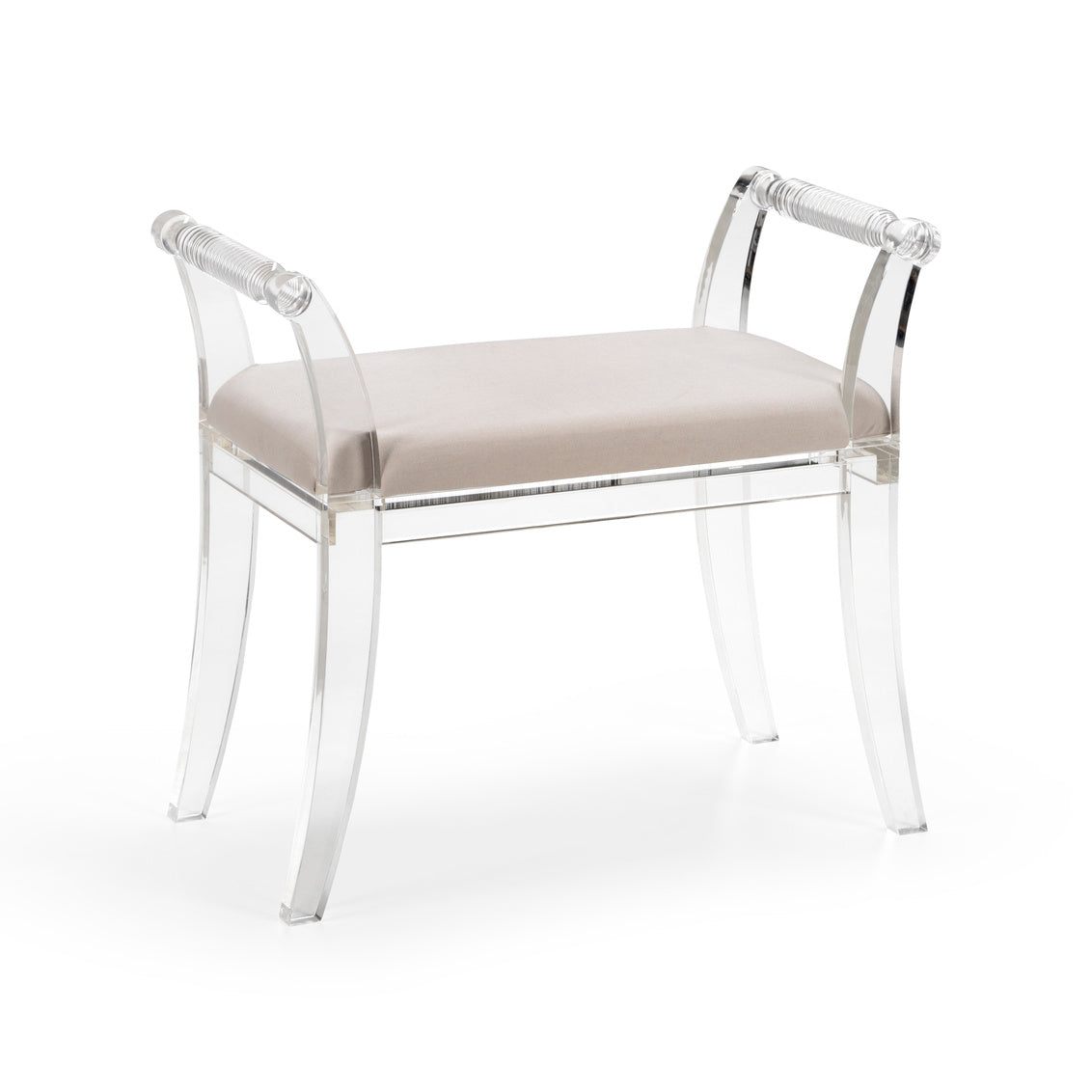 Neoclassic Acrylic Bench in Clear/Taupe / Acrylic - Chelsea House