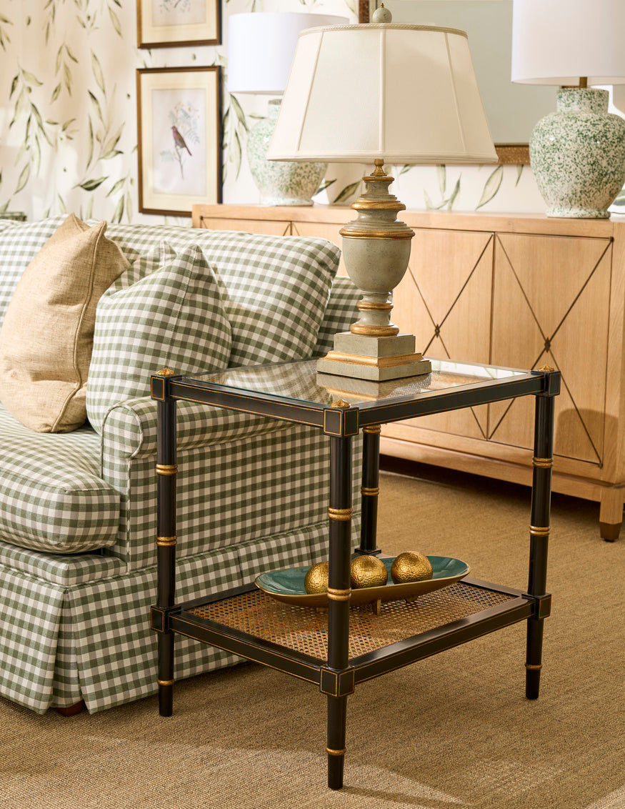 Conner Cane End Table in 28.5 / Wood - Chelsea House