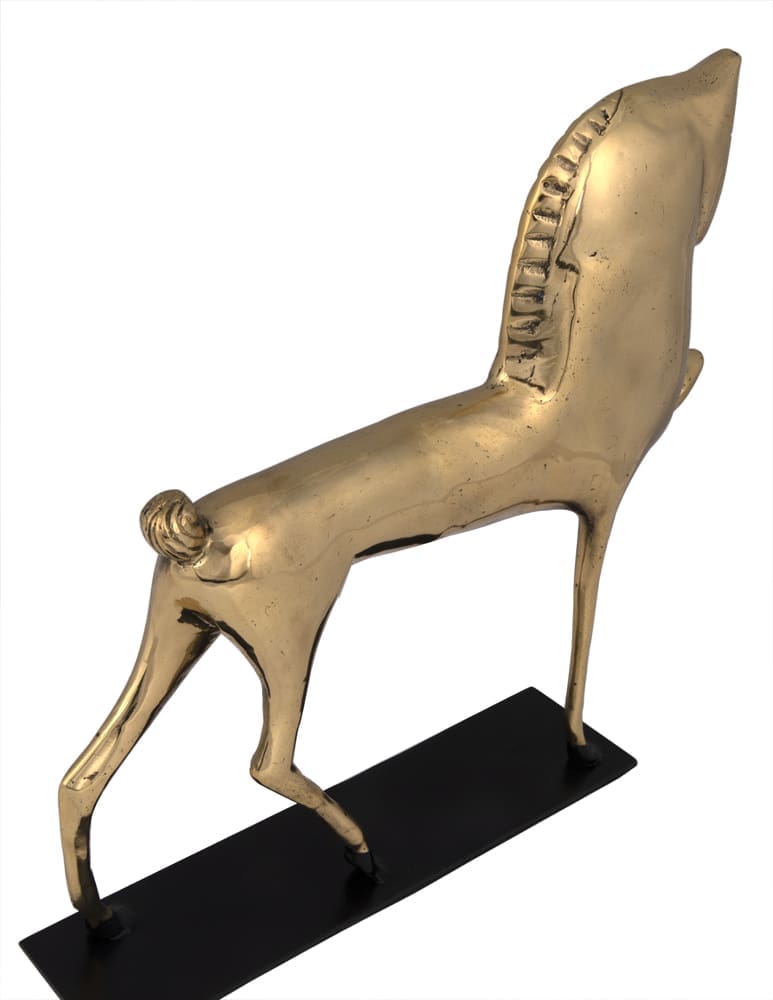 Horse On Stand, Brass in Antique Brass — Noir Furniture