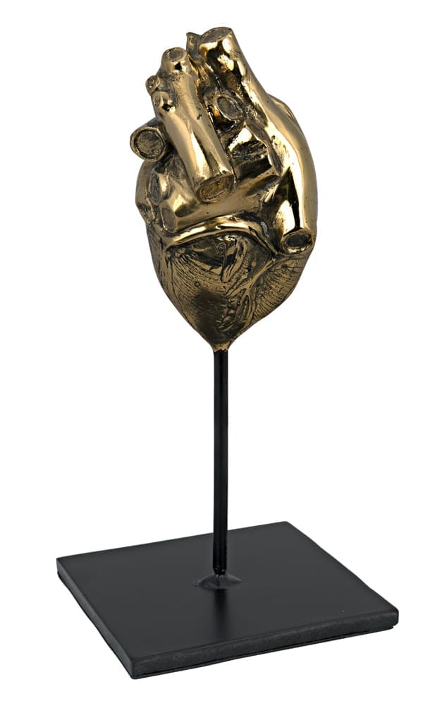 Heart, Brass and Iron in Antique Brass W/ Matte Black Base — Noir Furniture
