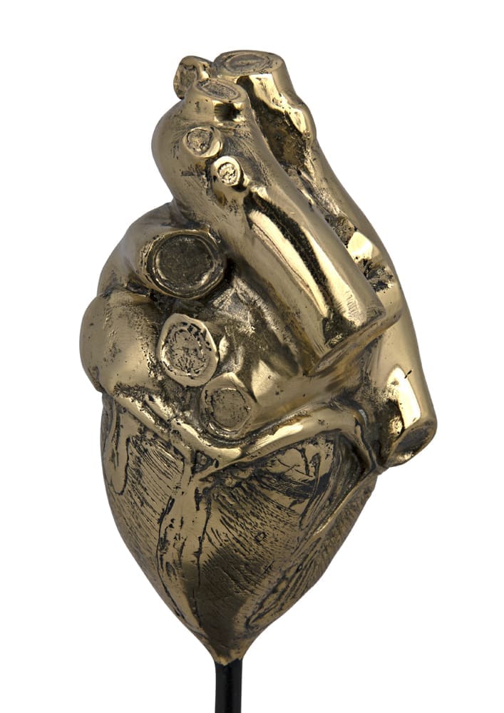 Heart, Brass and Iron in Antique Brass W/ Matte Black Base — Noir Furniture