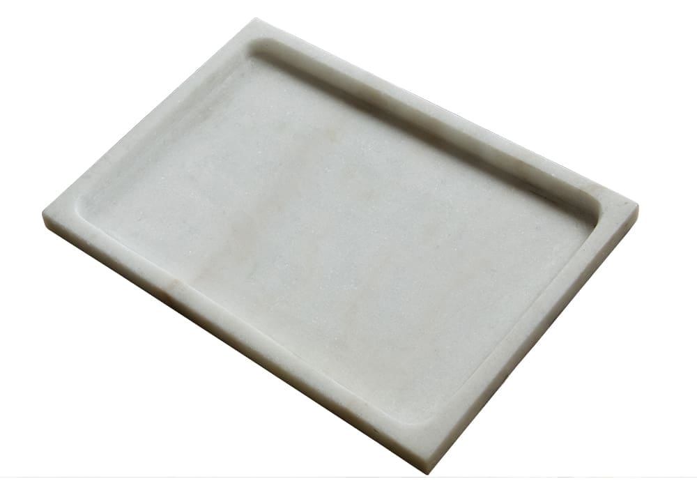 Marble Tray in Bianco Crown Marble — Noir Furniture