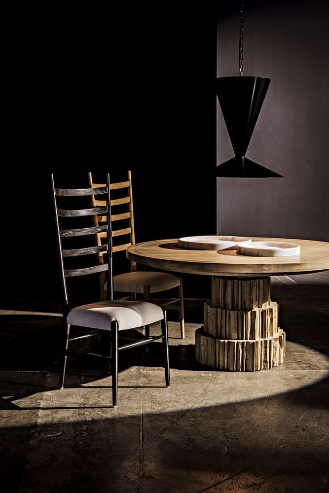 16″ Round Tray in Bianco Crown Marble — Noir Furniture