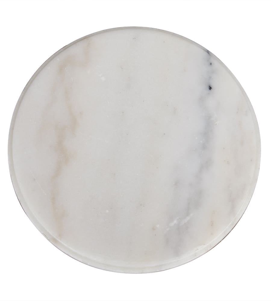 Plato Cake Tray in Bianco Crown Marble — Noir Furniture