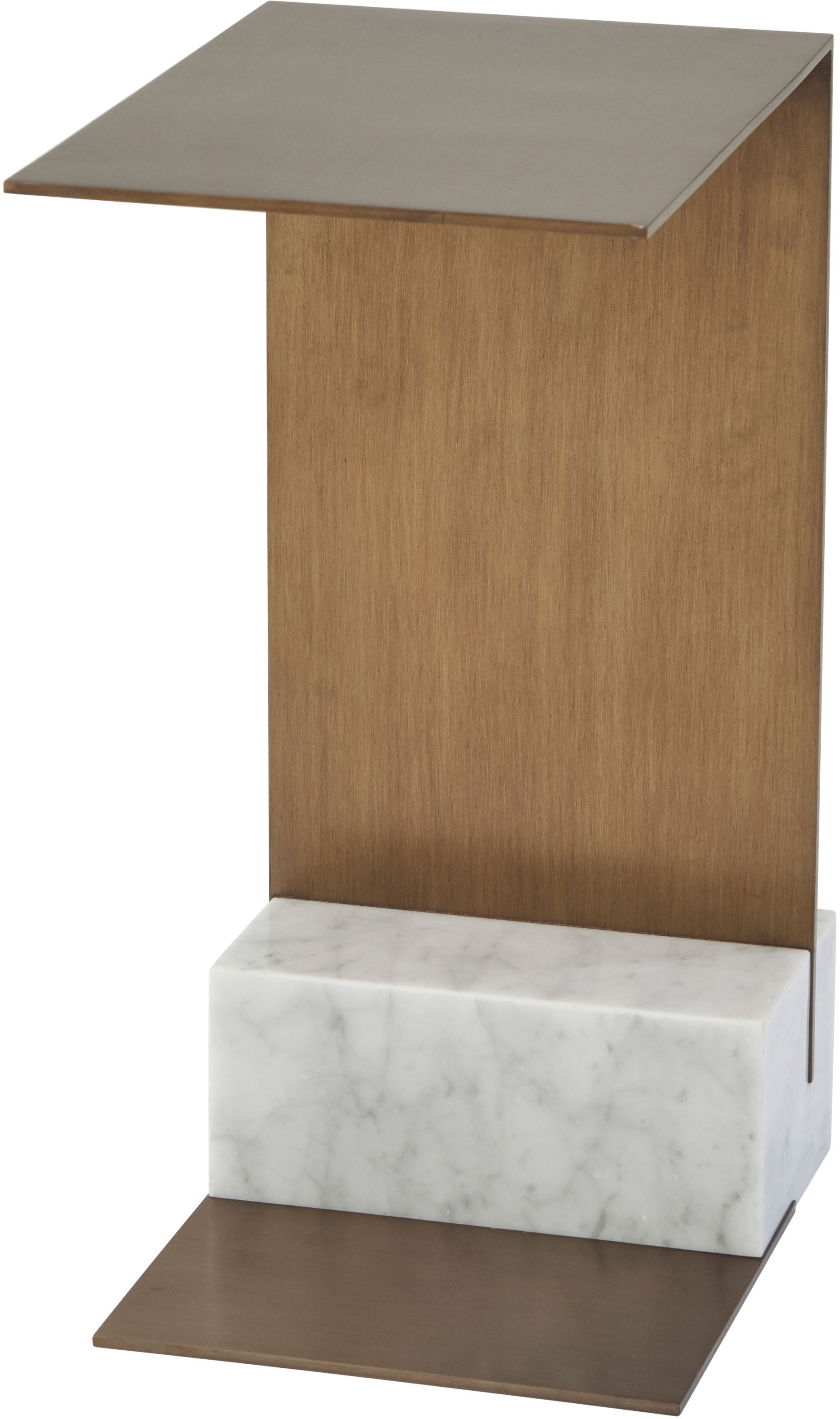 Chaney Cantilever Table in Marble, Steel - Theodore Alexander