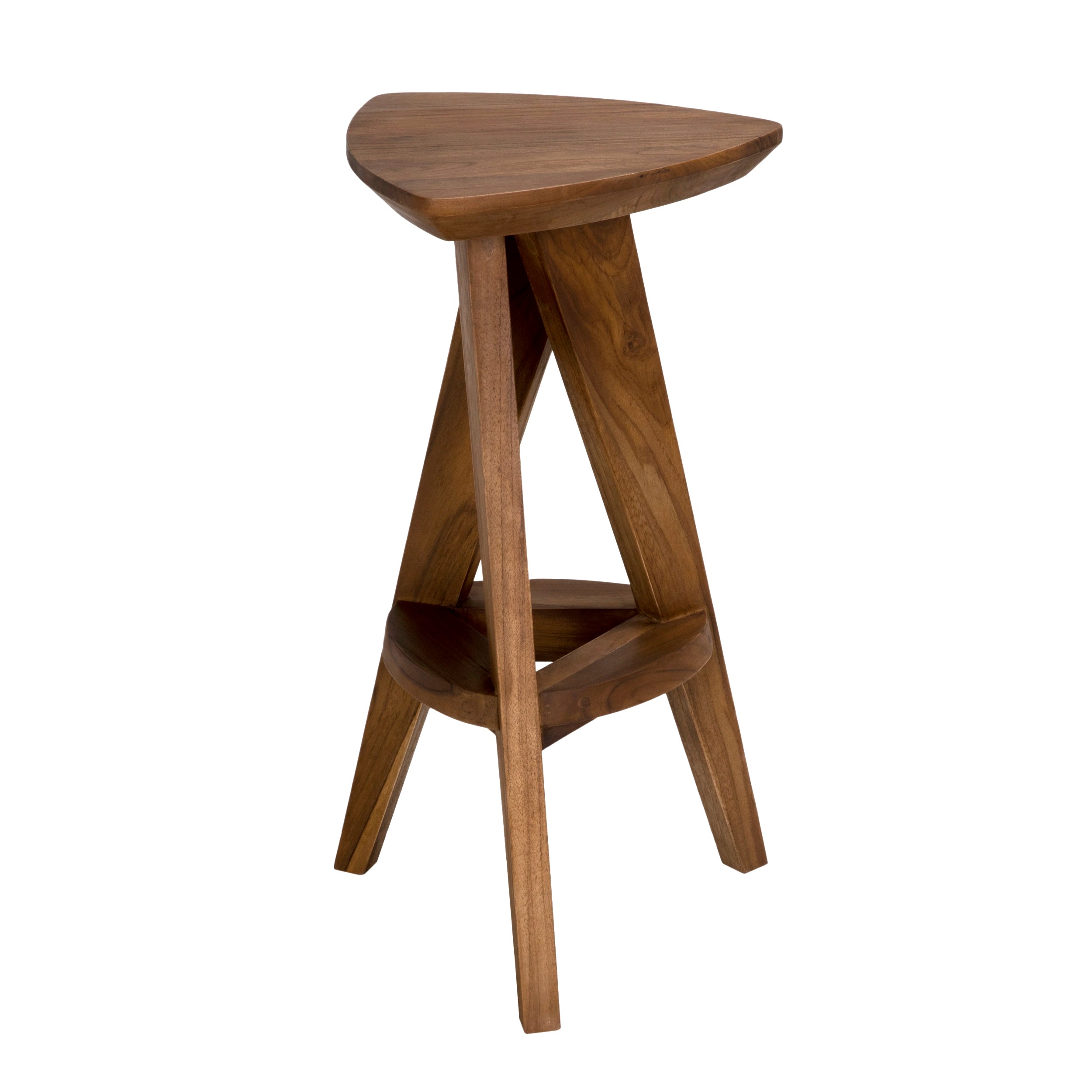 Twist Counter Stool, Teak in Clear Coat Flat — Noir Furniture