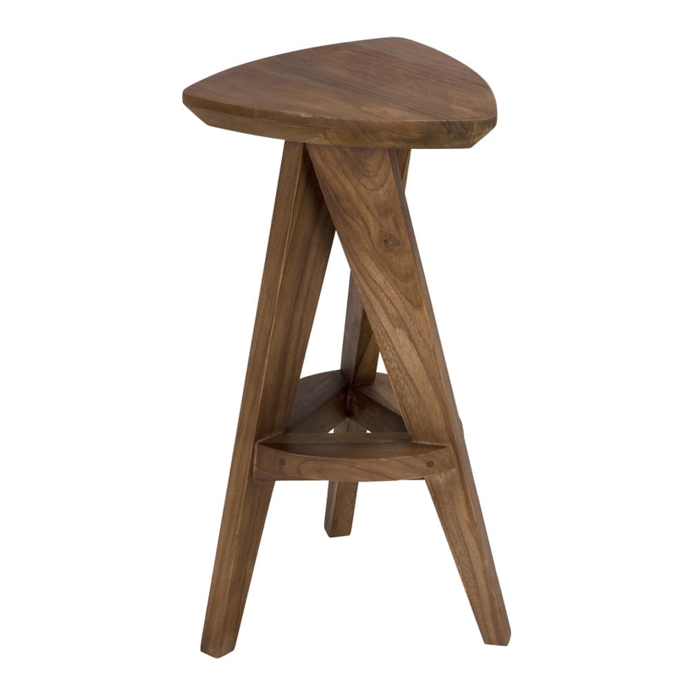 Twist Counter Stool, Teak in Clear Coat Flat — Noir Furniture