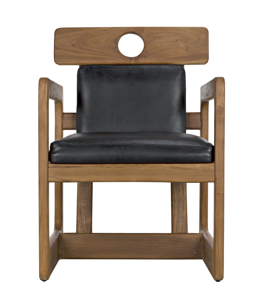 Buraco Arm Chair, Teak in Clear Coat Gloss — Noir Furniture