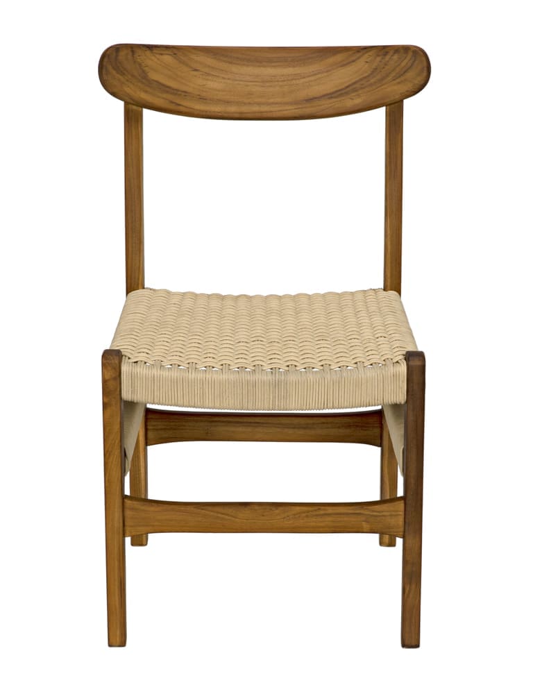 Shagira Chair, Teak with Woven Rope in Clear Coat Flat — Noir Furniture