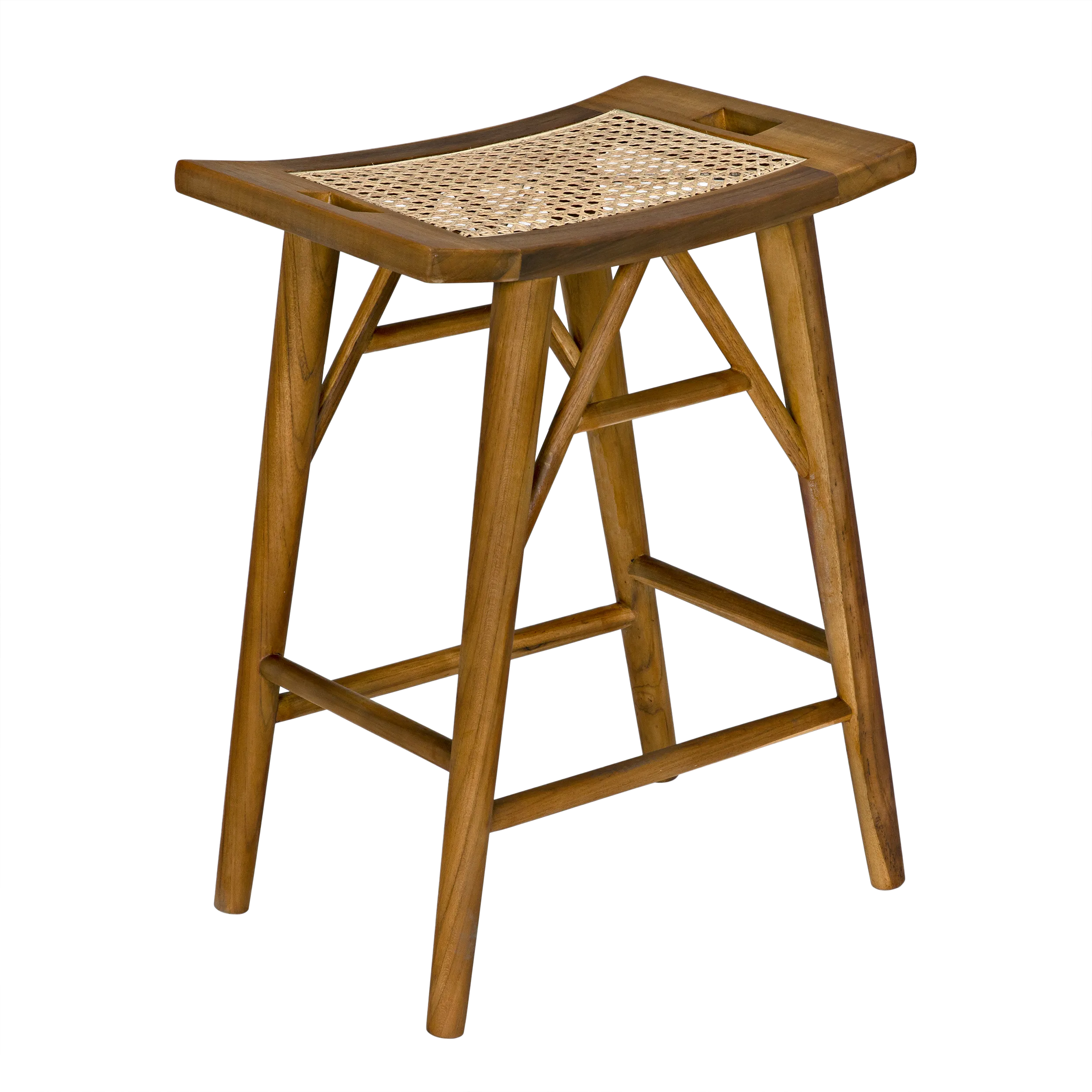 Murphy Counter Stool, Teak in Clear Coat Flat — Noir Furniture