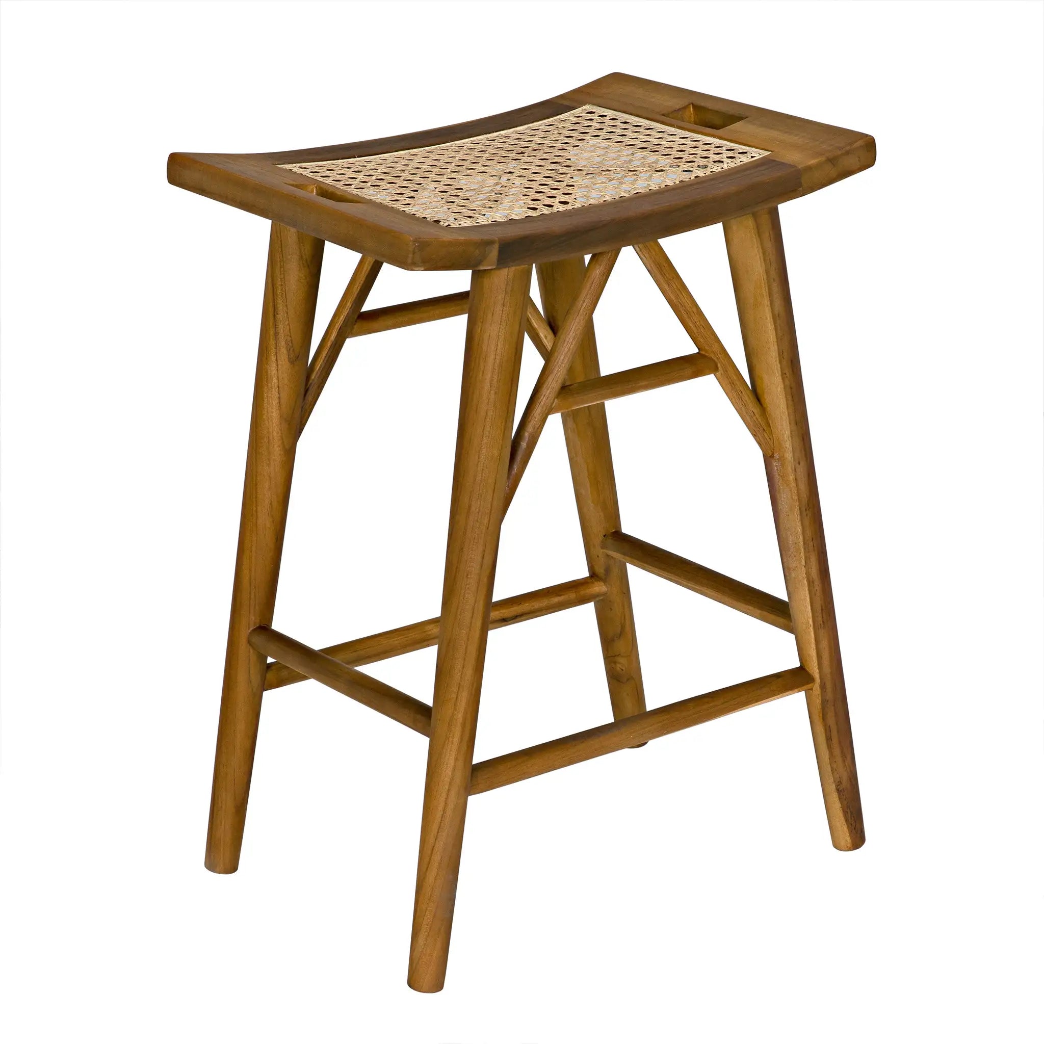 Murphy Counter Stool, Teak in Clear Coat Flat — Noir Furniture