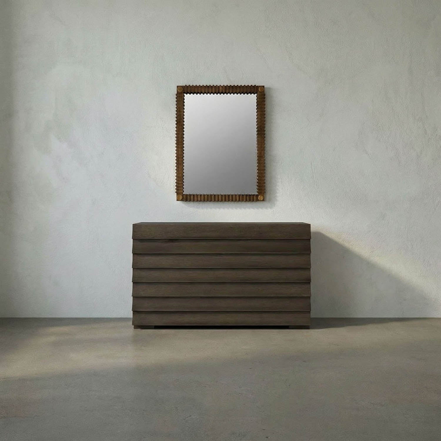 Rift Mirror, Teak by Noir