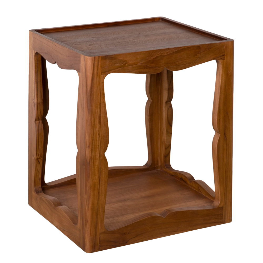 Kabbal Side Table, tall in Clear Coat Flat — Noir Furniture