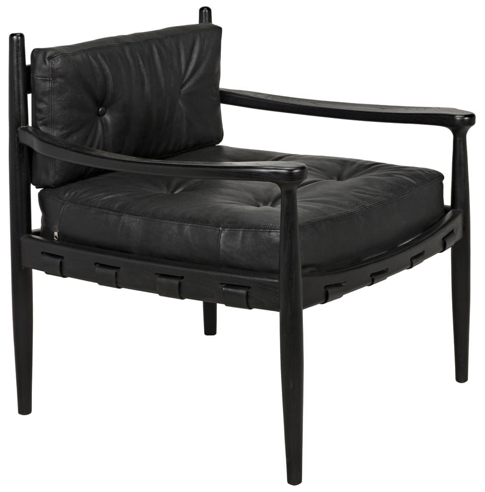 Fogel Lounge Chair, Charcoal Black in Charcoal Black — Noir Furniture