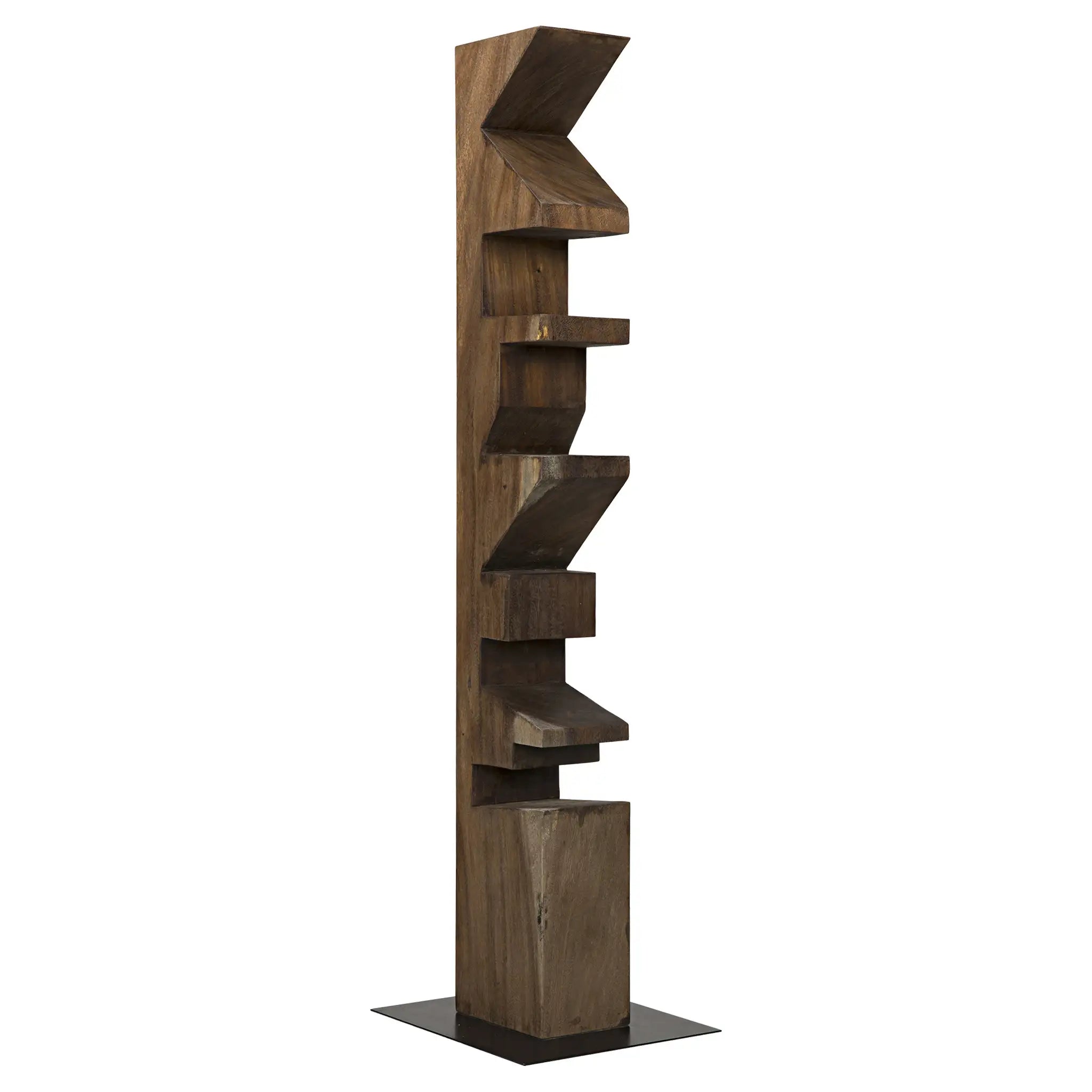 Totem Statue, Munggur in Clear Coat Flat w/ Black Base — Noir Furniture