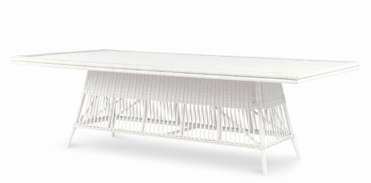 Mainland Wicker Rectangular Dining Table W/ Tempered Glass – Dining Tables by Century Furniture | Sutter & Vale