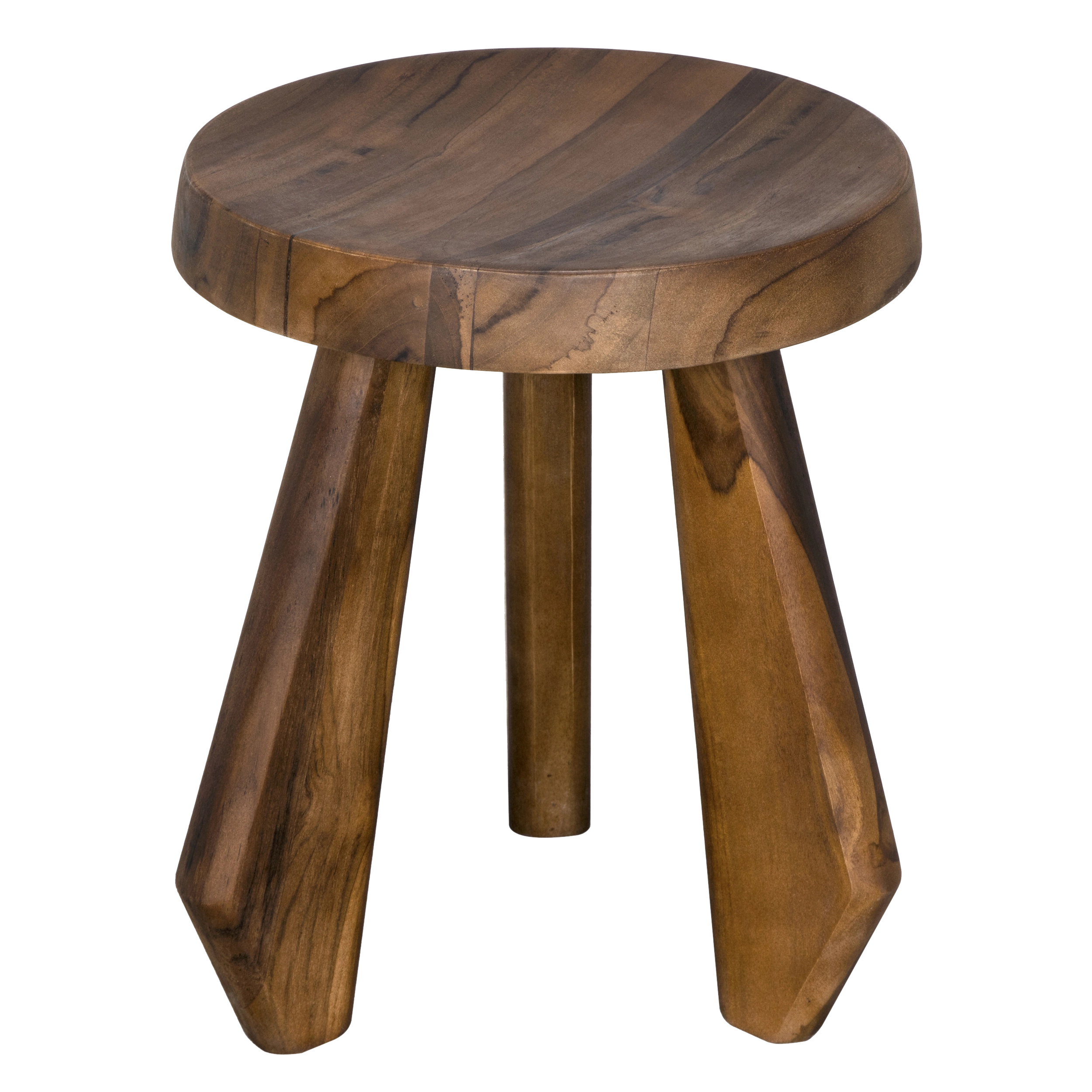 Priam Teak Stool in Clear Coat Semi-Gloss — Noir Furniture