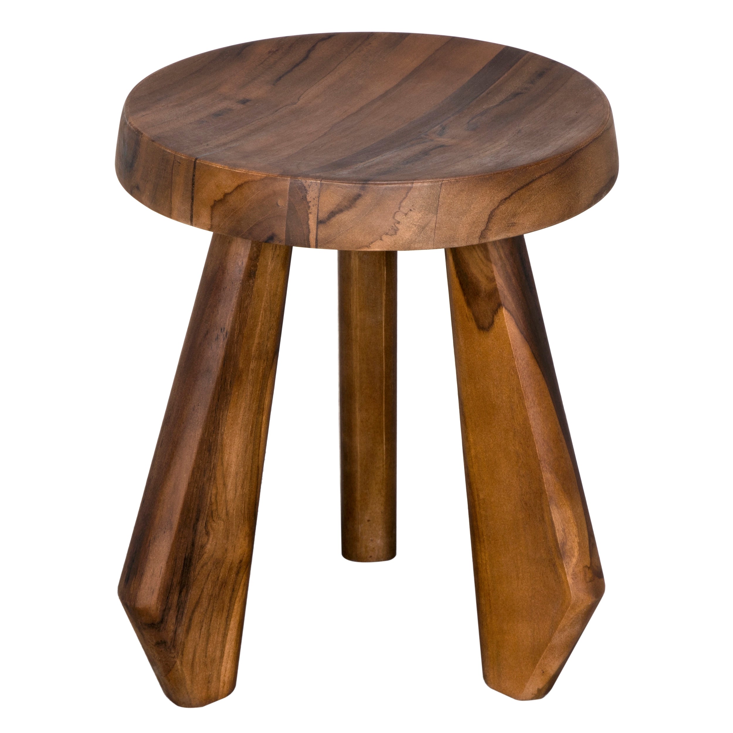 Priam Teak Stool in Clear Coat Semi-Gloss — Noir Furniture