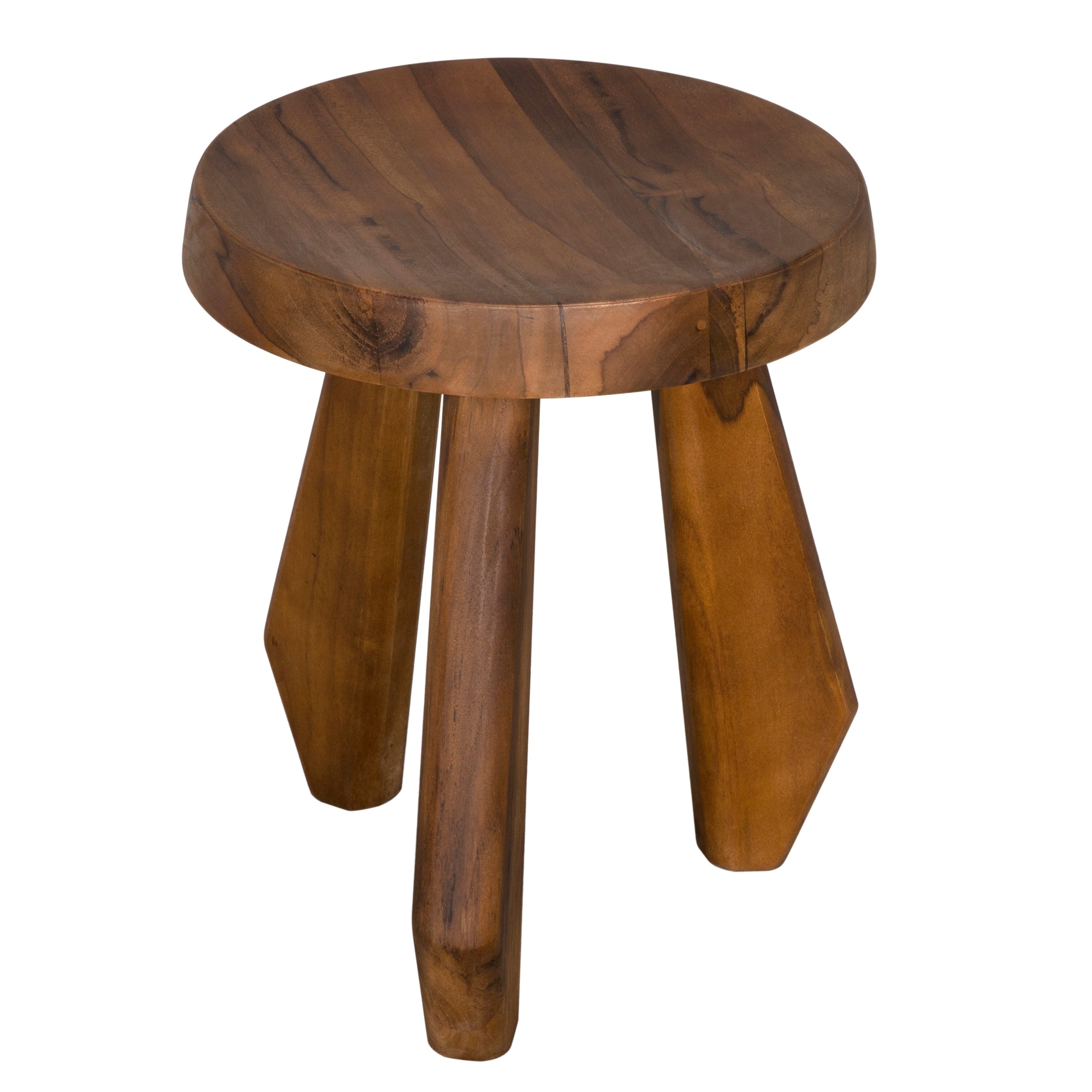 Priam Teak Stool in Clear Coat Semi-Gloss — Noir Furniture