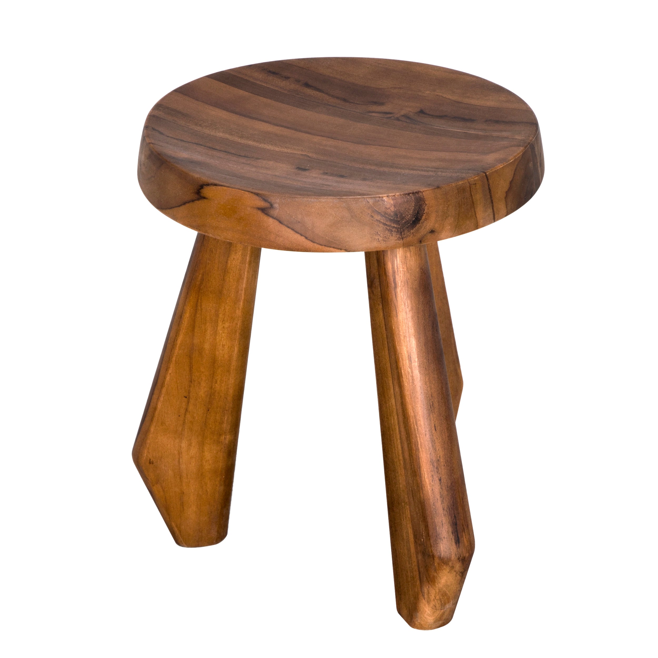 Priam Teak Stool in Clear Coat Semi-Gloss — Noir Furniture
