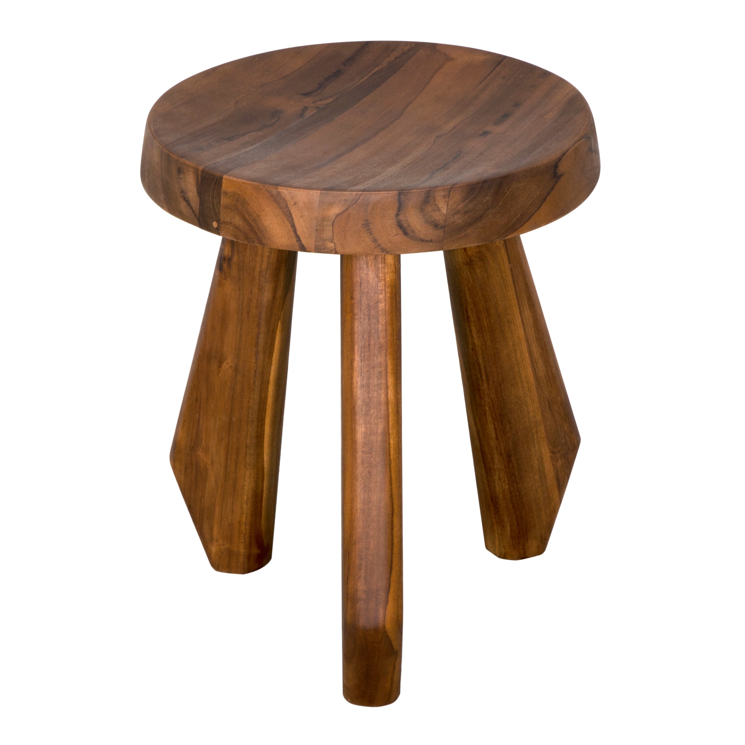 Priam Teak Stool in Clear Coat Semi-Gloss — Noir Furniture