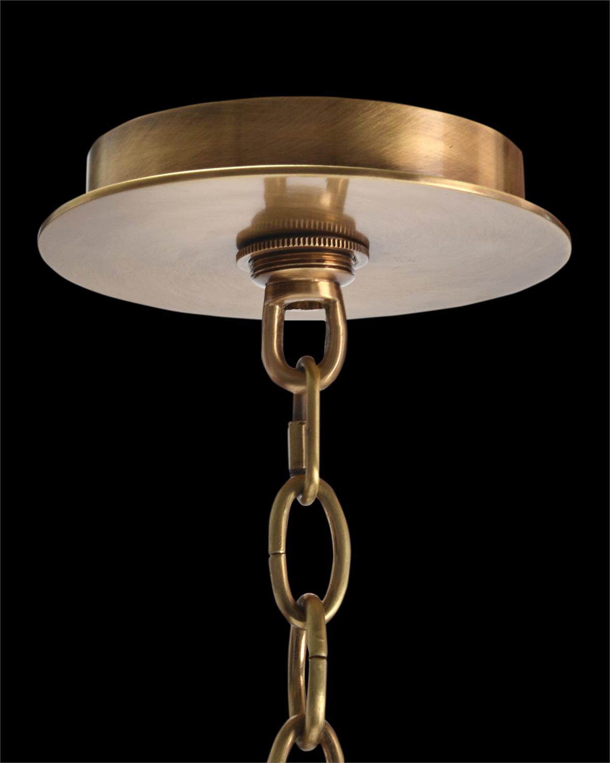 Acrylic and Brass Six-Light Chandelier