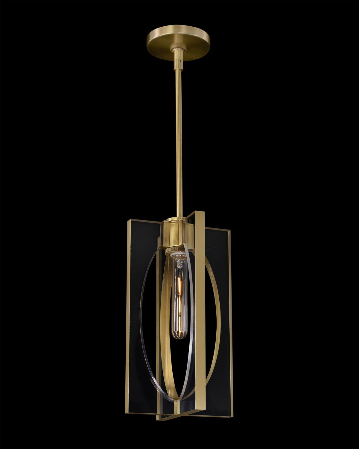 Genesis: Acrylic And Antique Brass Single Droplight