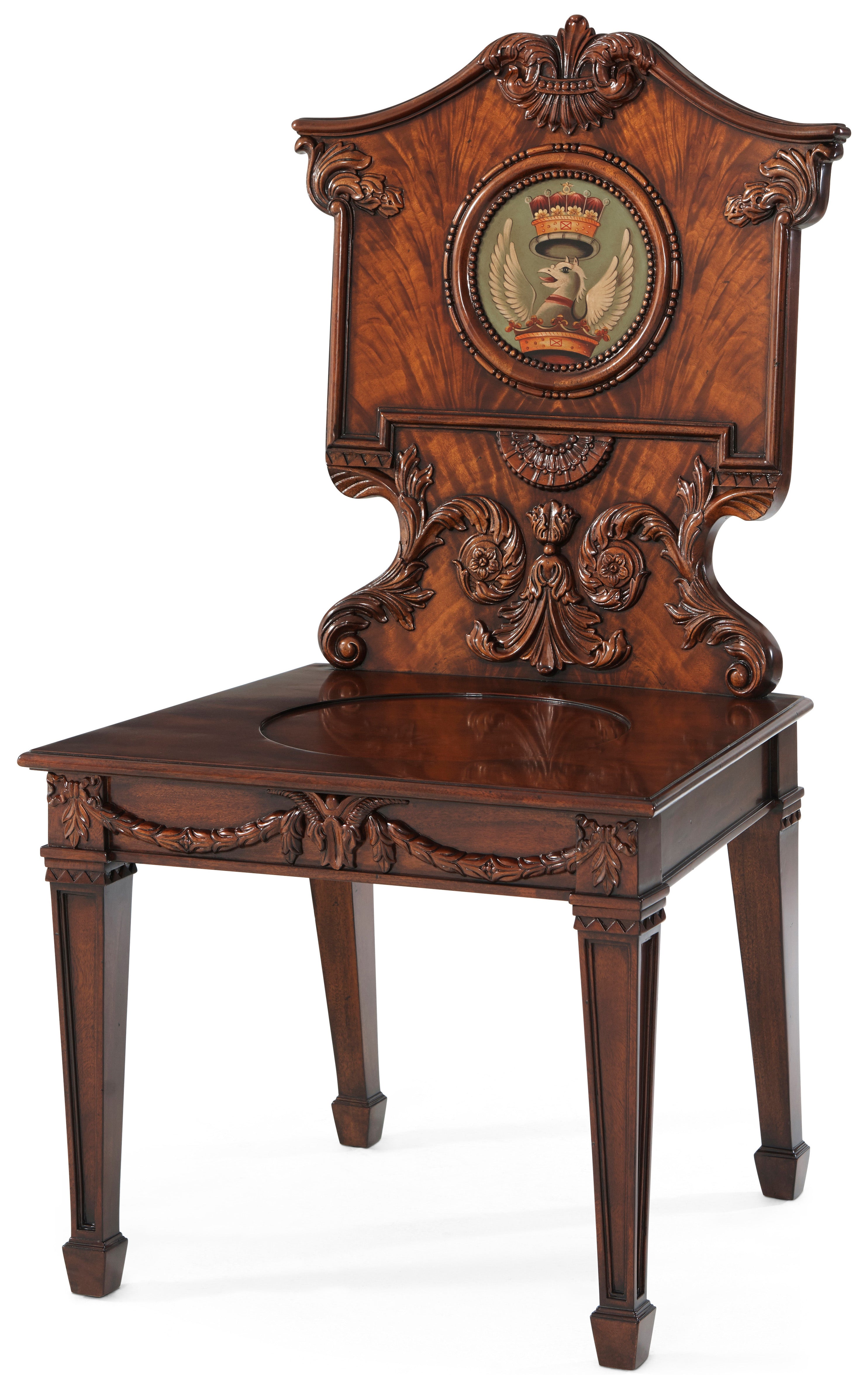 The Wootton Hall Accent Chair in Flame Figured Veneer, Mahogany - Theodore Alexander