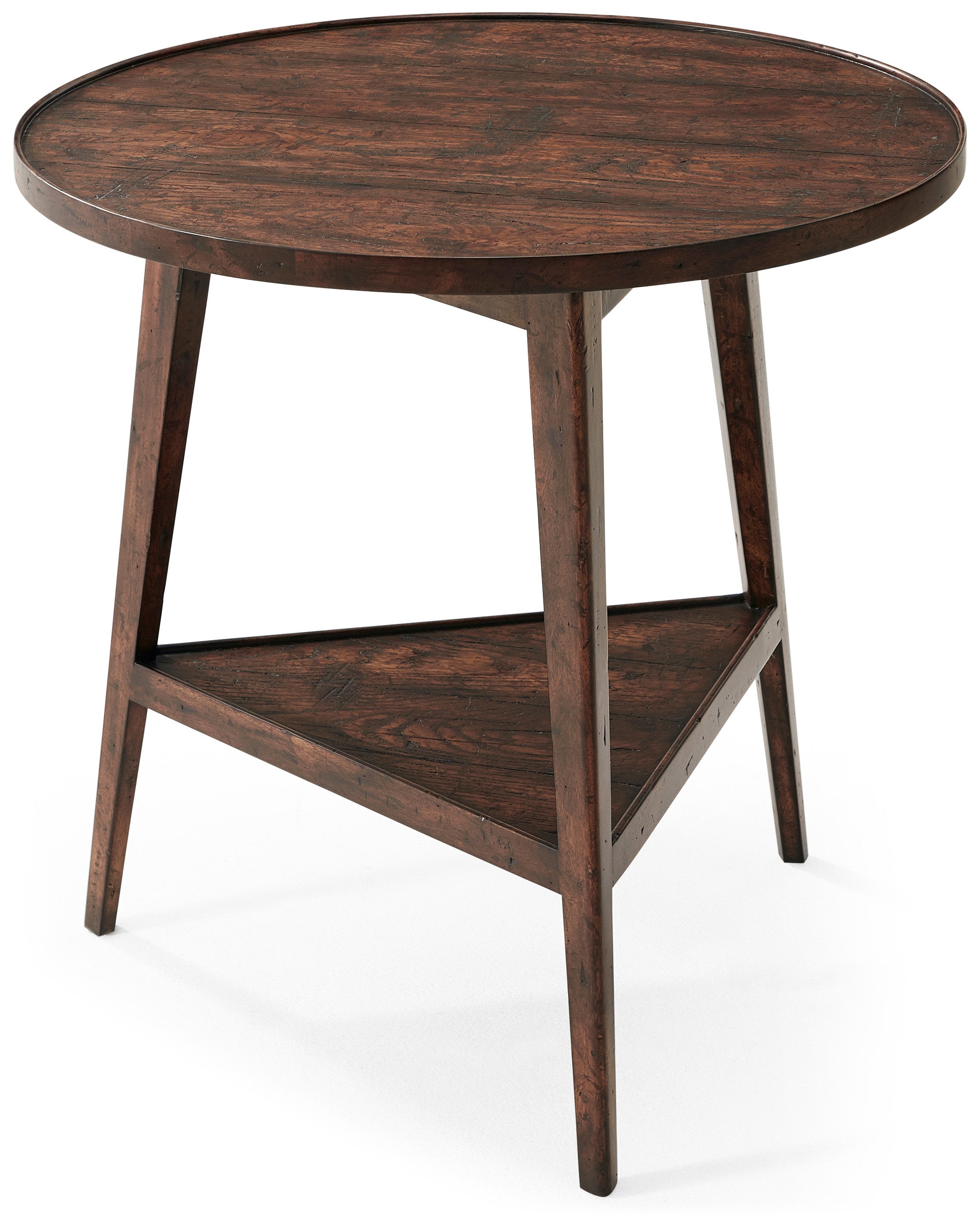Lawn Cricket Side Table in Mahogany Wood, Oak Veneer - Theodore Alexander