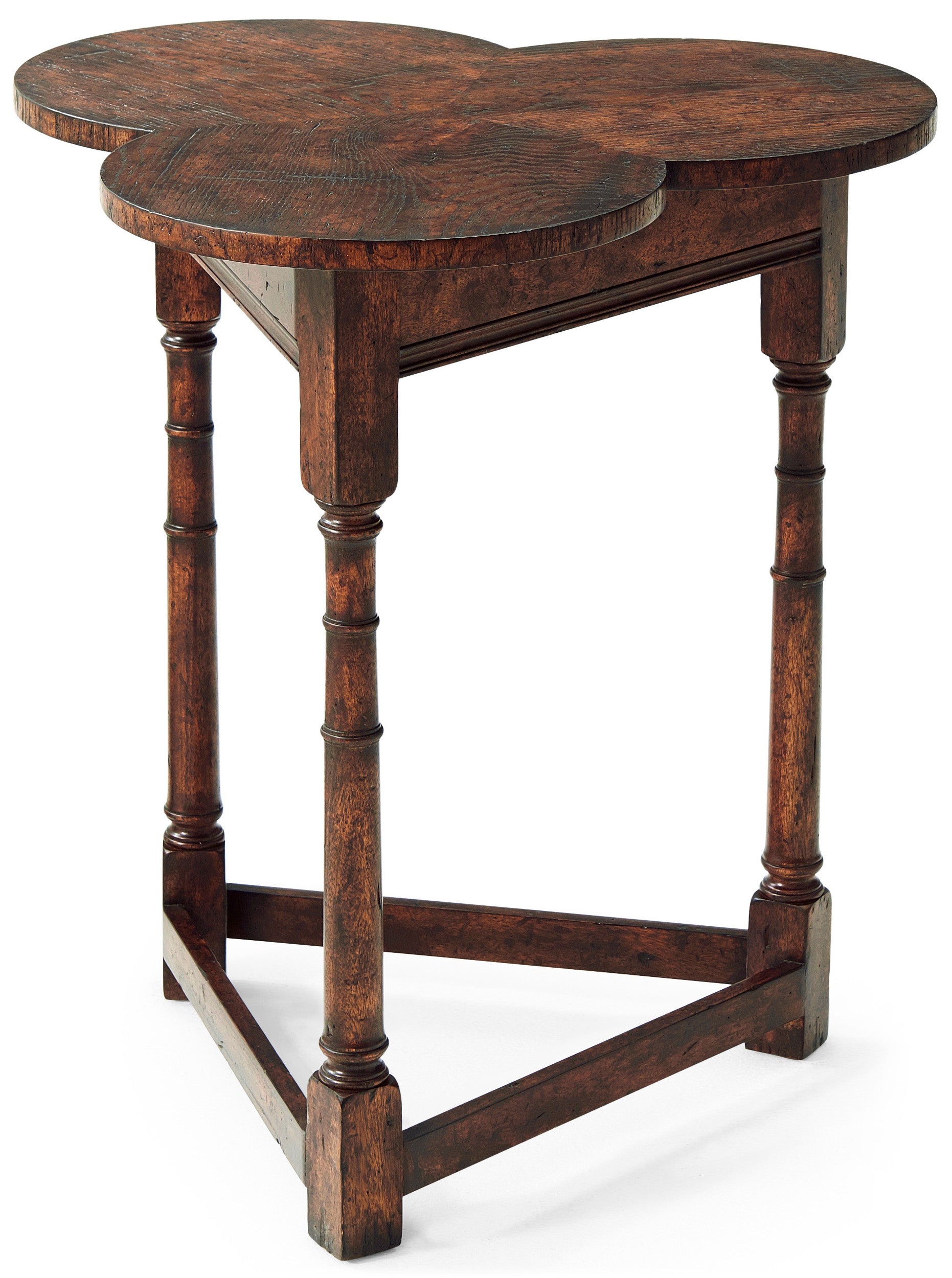 Oak Clover Accent Table in Mahogany Wood, Oak Veneer - Theodore Alexander