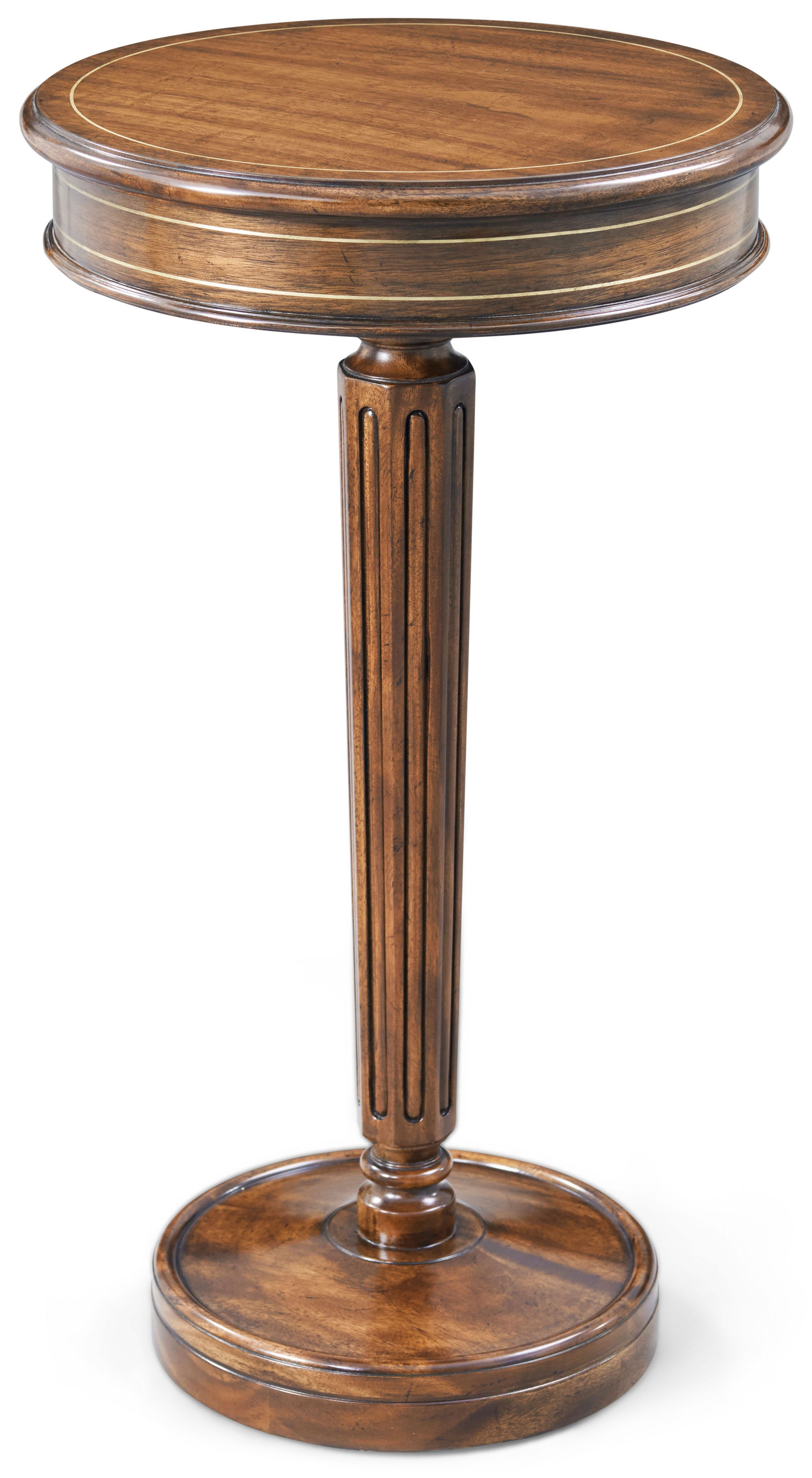 Whilton Drink Table in Khaya, Veneer, Brass Inlay - Theodore Alexander