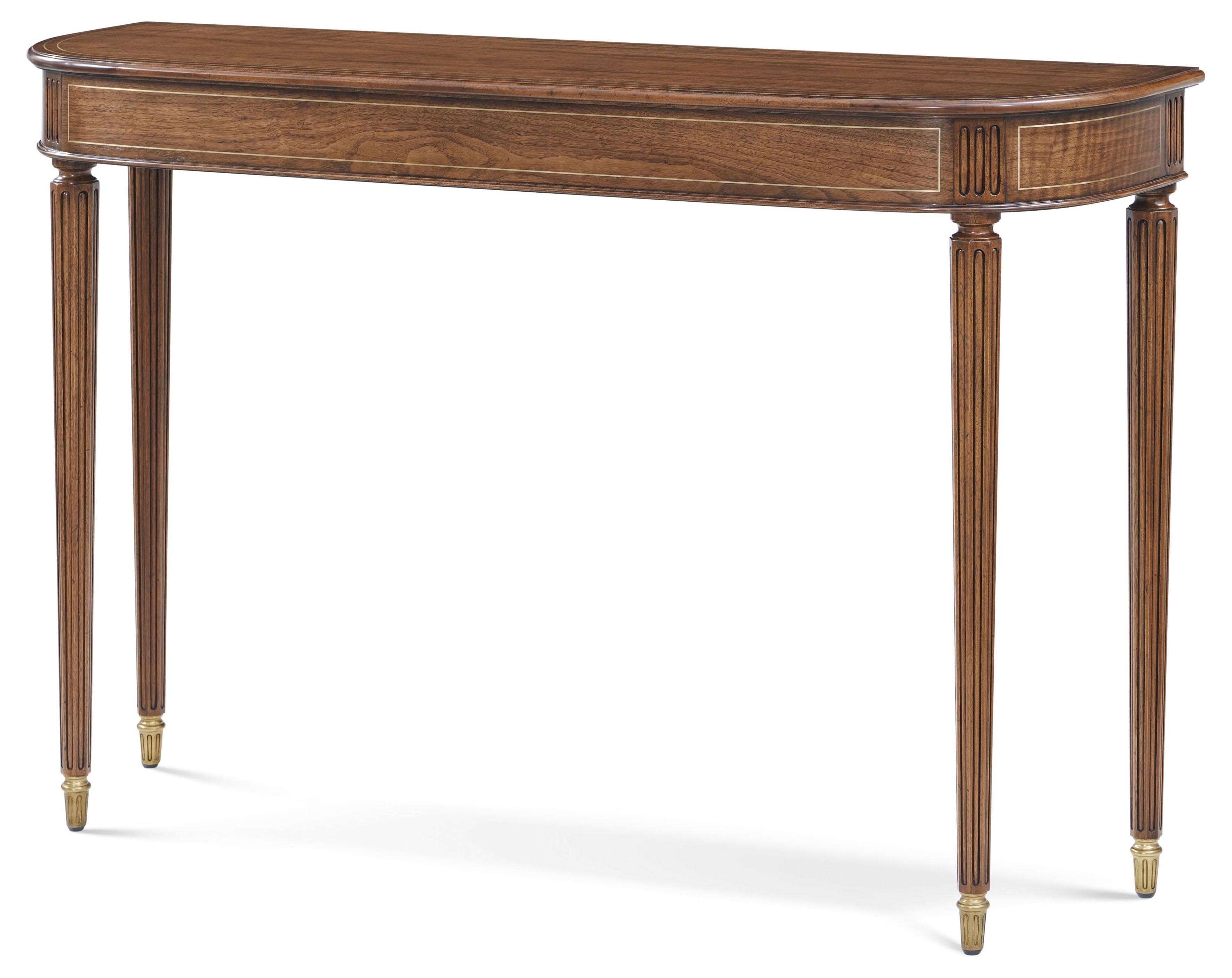 Whilton Console in Khaya, Veneer, Brass - Theodore Alexander