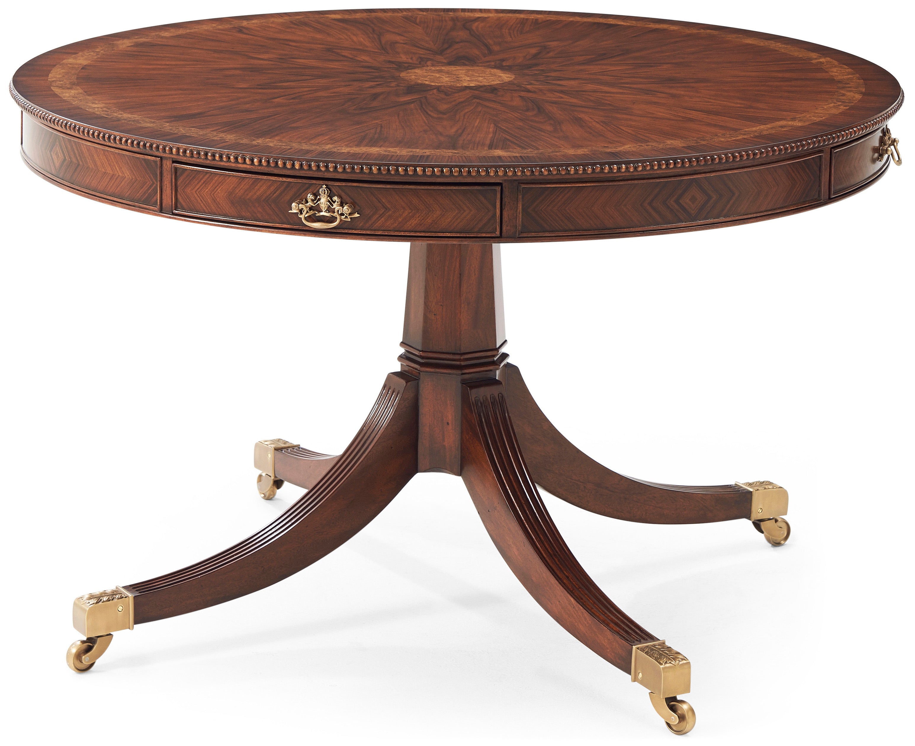 Lavinia's Supper Party Centre Table in Morado Veneer, Mahogany - Theodore Alexander