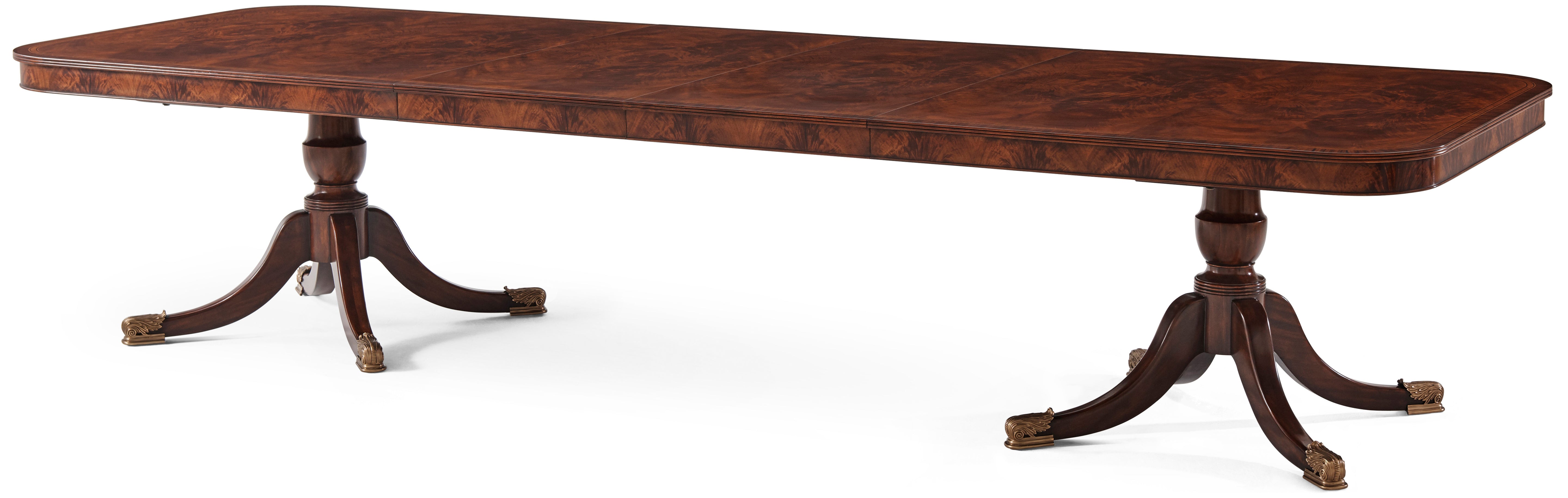 Sunderland Dinner Party Dining Table in Flame Figured Veneer, Morado Veneer, Mahogany - Theodore Alexander