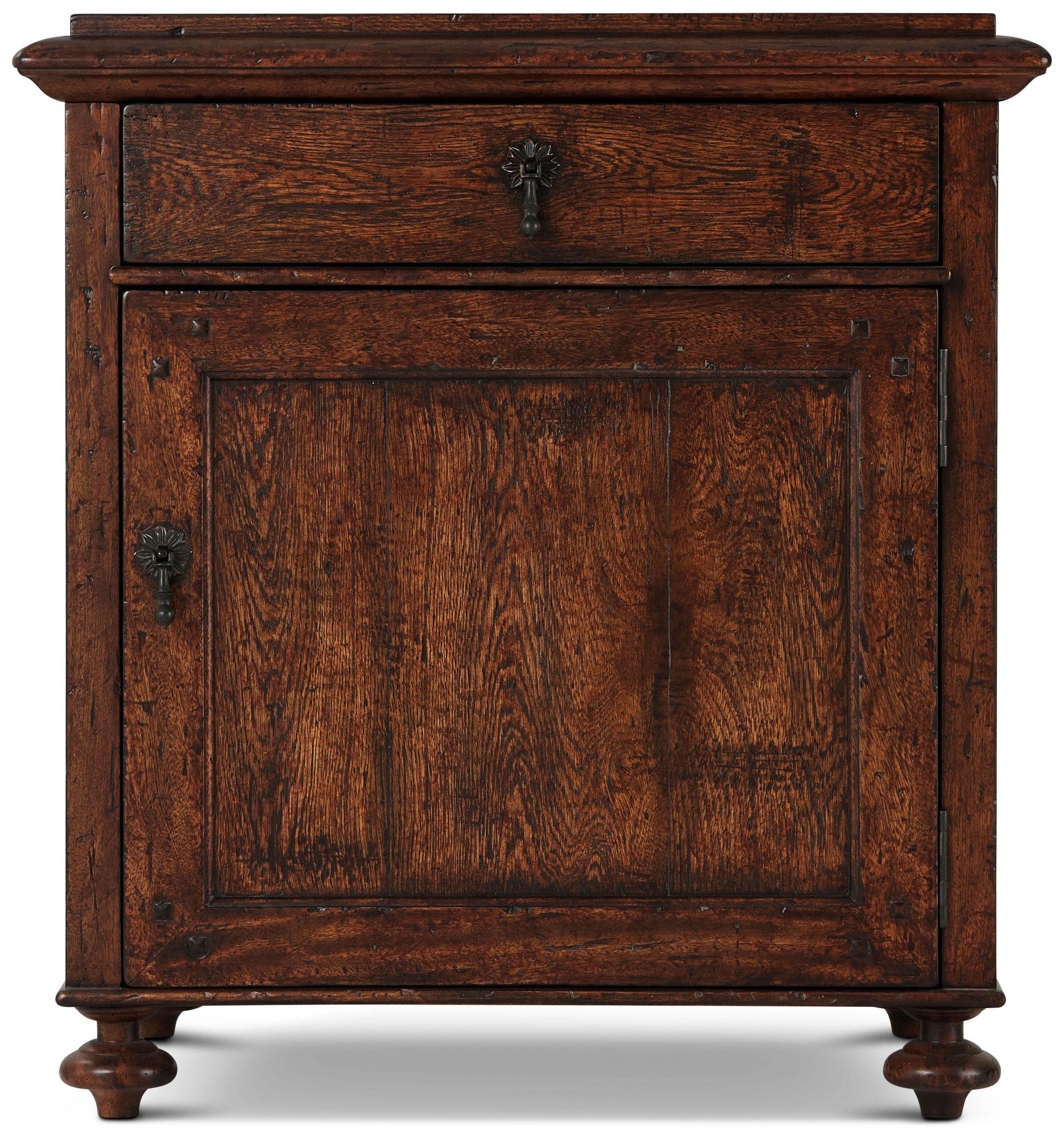 Oliver Bedside Table in Khaya Wood, Oak Veneer - Theodore Alexander