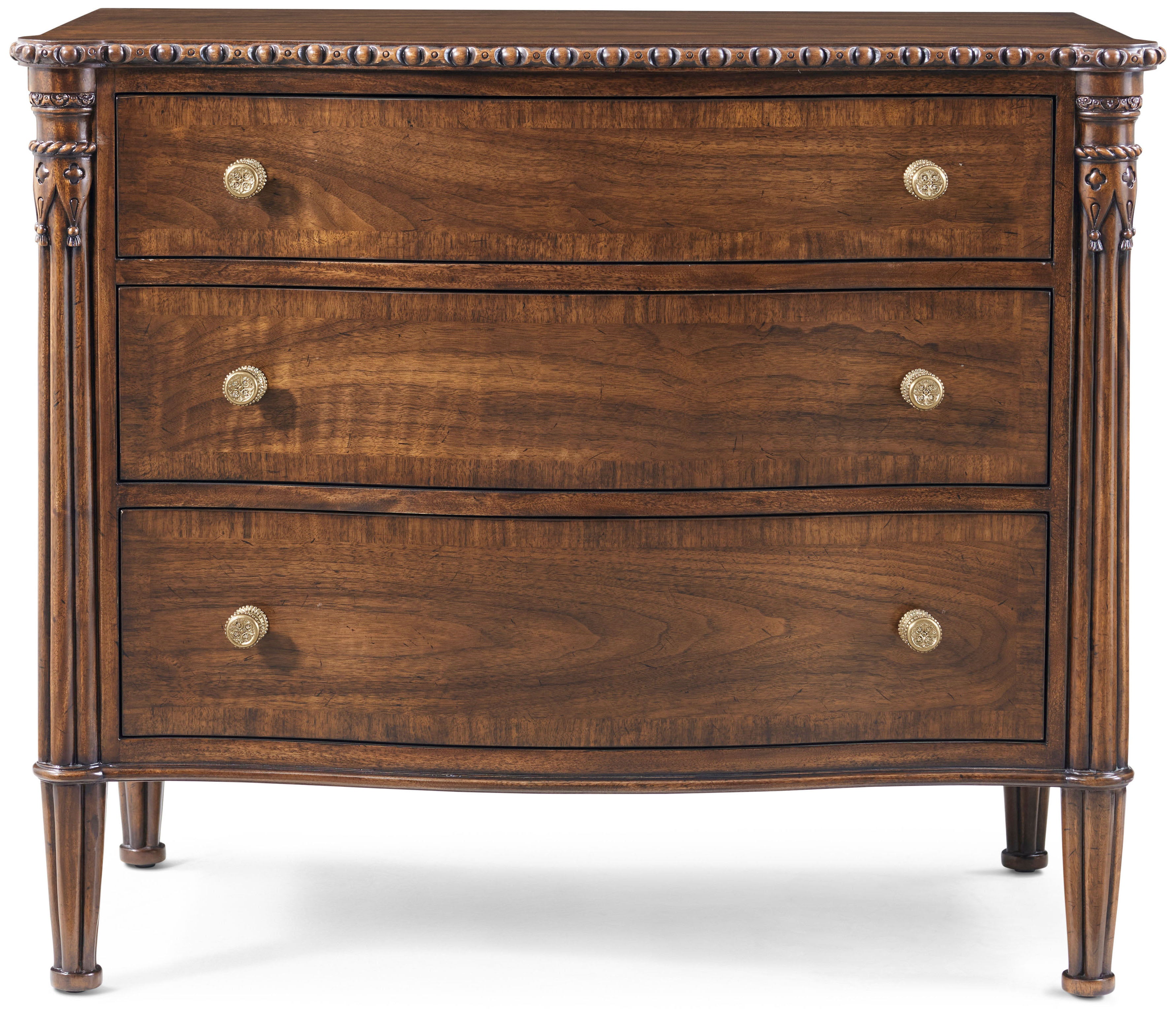 Cloverlea Nightstand in Khaya, Veneer, Brass - Theodore Alexander