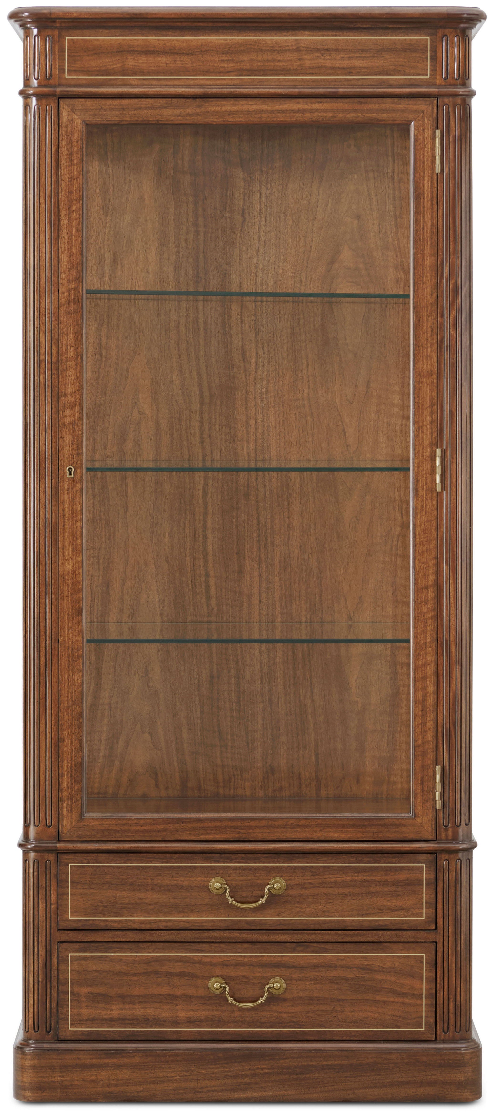 Harpole Display Cabinet in Khaya, Veneer, Brass - Theodore Alexander