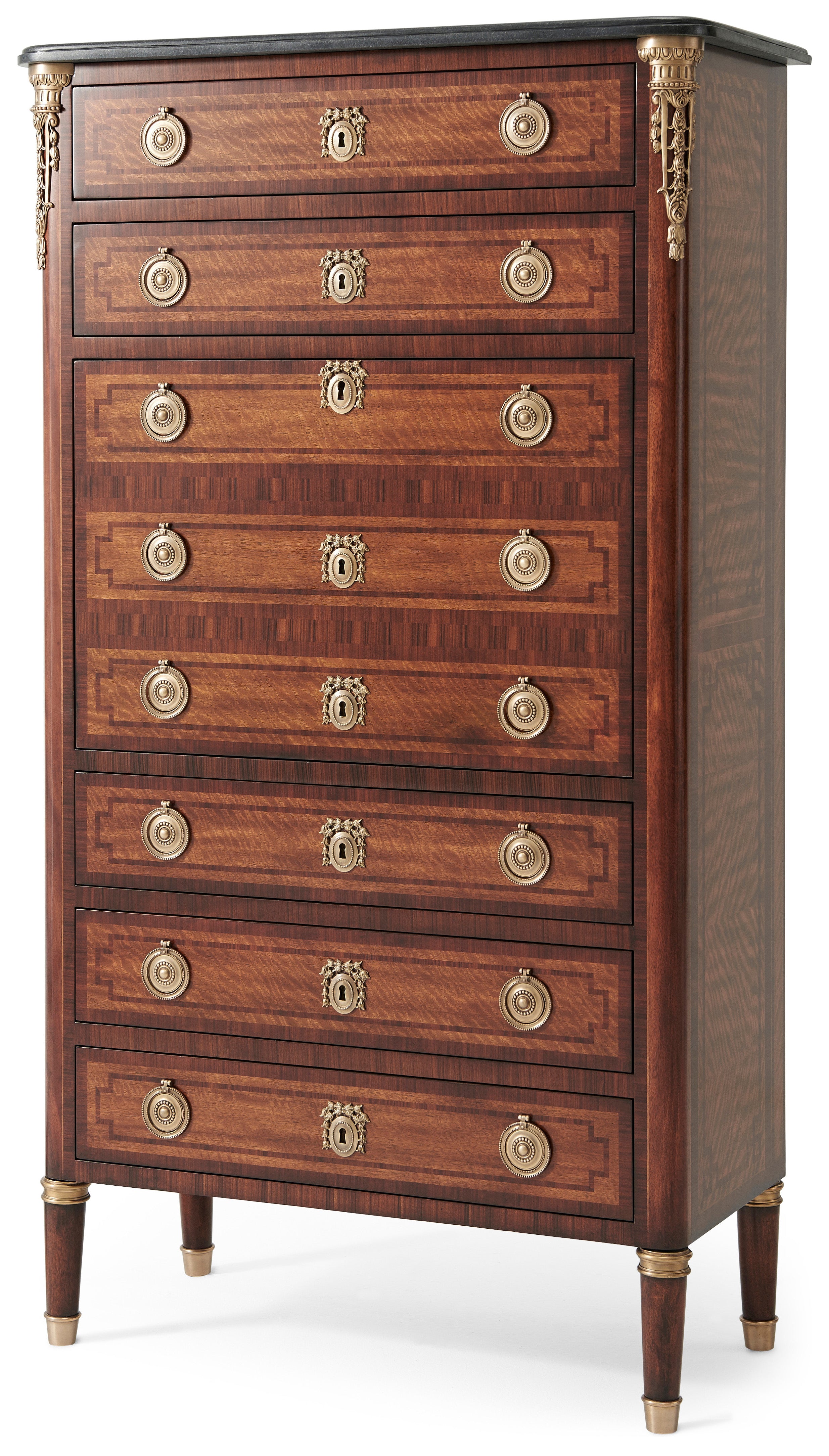 The Princess of Wales Bedroom Fall Front Desk & Bureaux in Mahogany, Morado Veneer, Flame Figured Veneer - Theodore Alexander