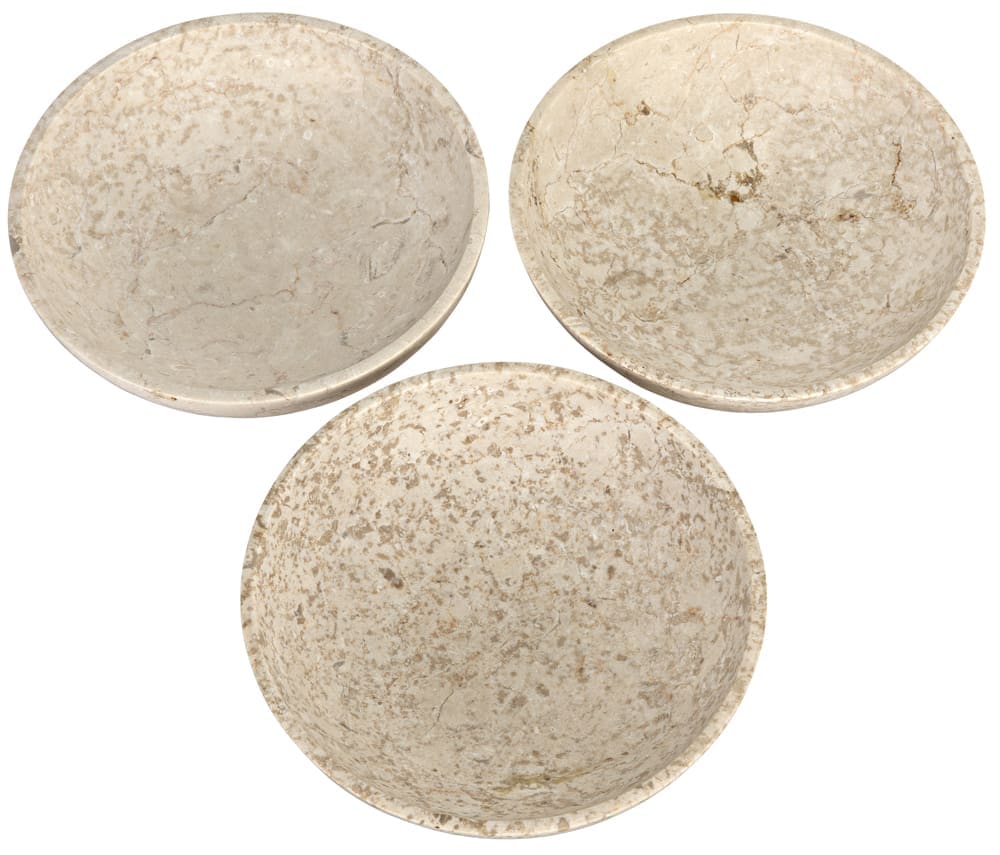Marble Bowls, Set of 3 in White Marble — Noir Furniture