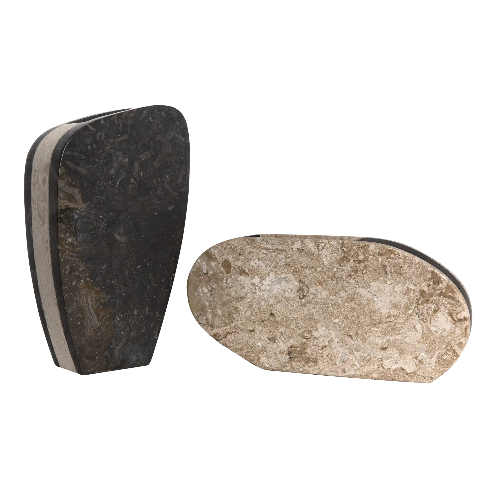 Zola Vase, Set of 2 in Black and White Marble — Noir Furniture