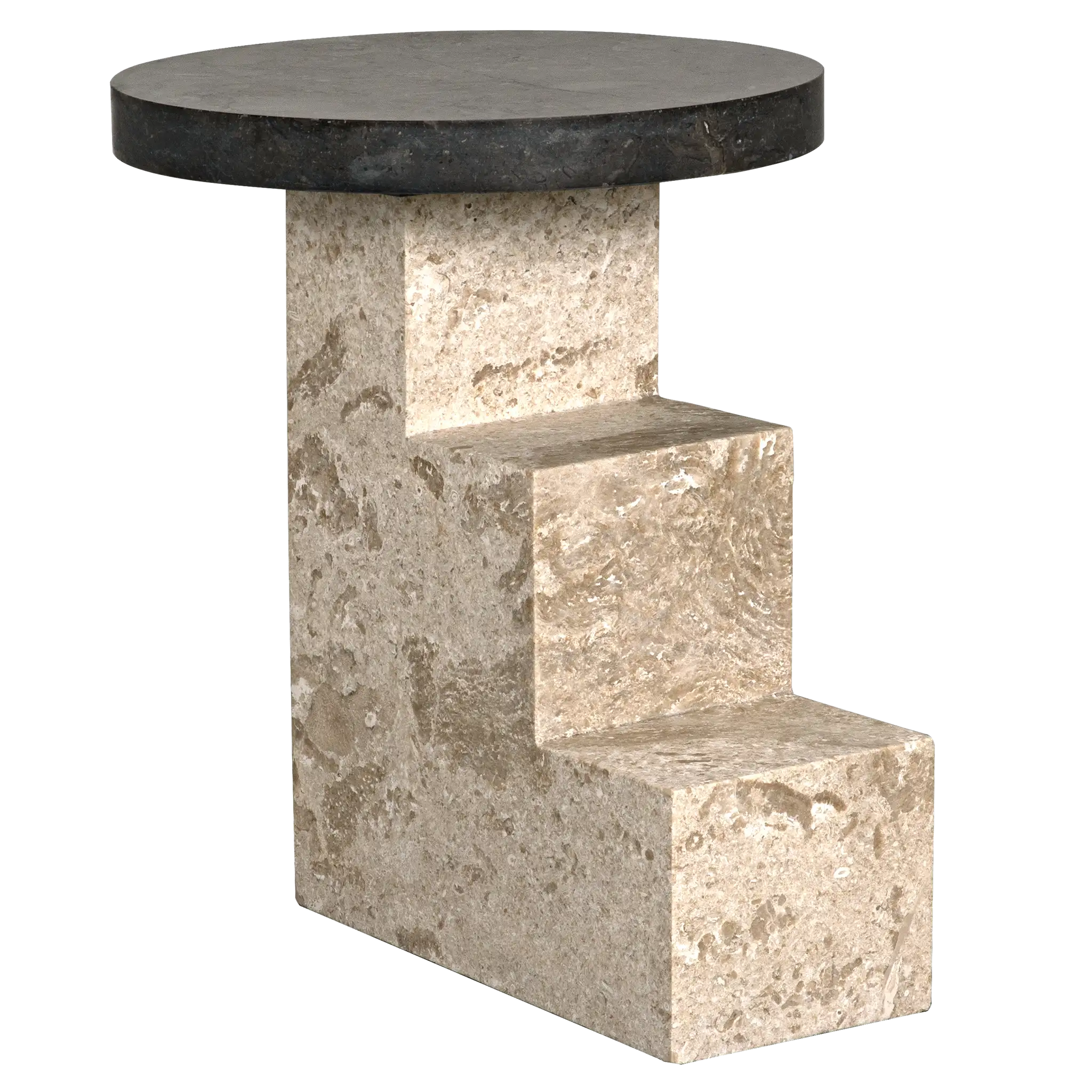 Barnes Side Table in Black and White Marble — Noir Furniture